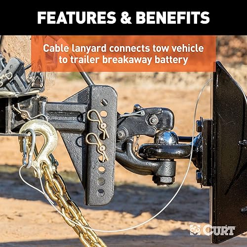 Miniatura 5 de CURT 52028 Soft-Trac 2 Sistema de interruptor de ruptura para remolque con batería y cargador