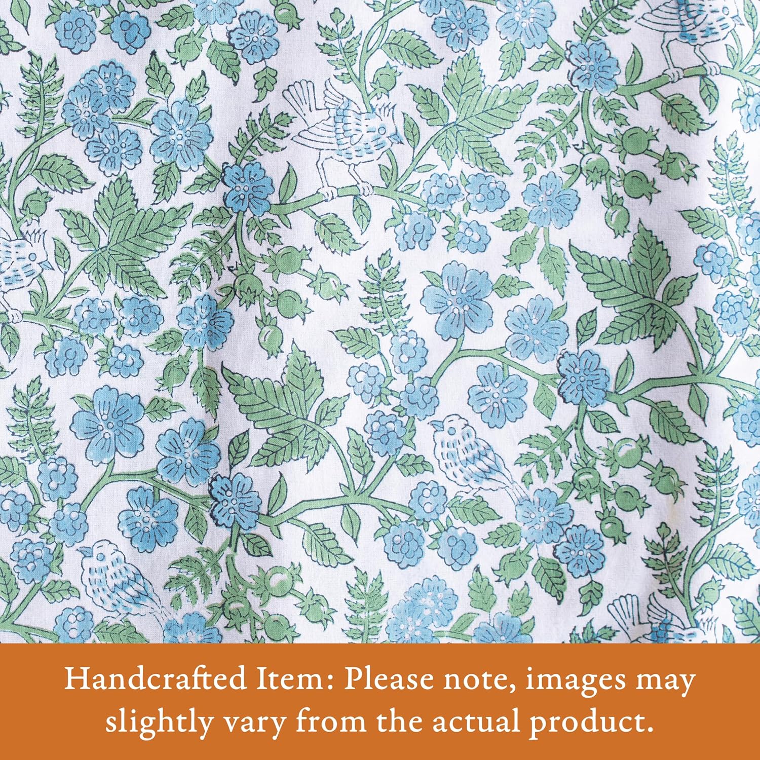 Saffron Marigold Fabric Shower Curtain, 100% Blue Cotton, 72x72 Inches, Perfect for Bathroom Decor, Farmhouse, Boho, and Vintage Styles Woodland Ferns - CP