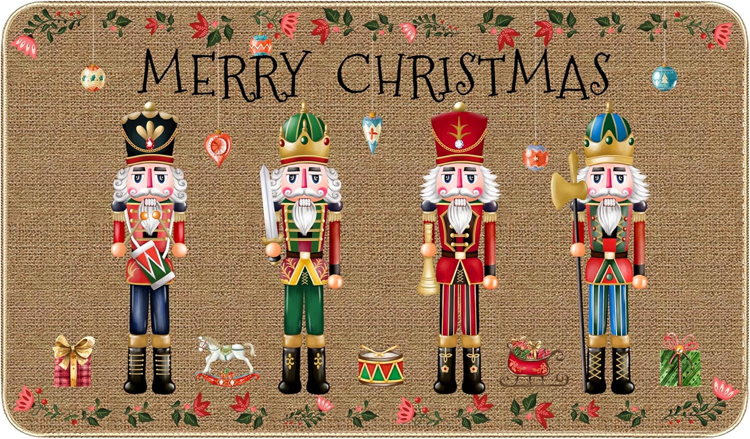 TREWAVE Nutcracker Christmas Doormat Decorative Door Mat