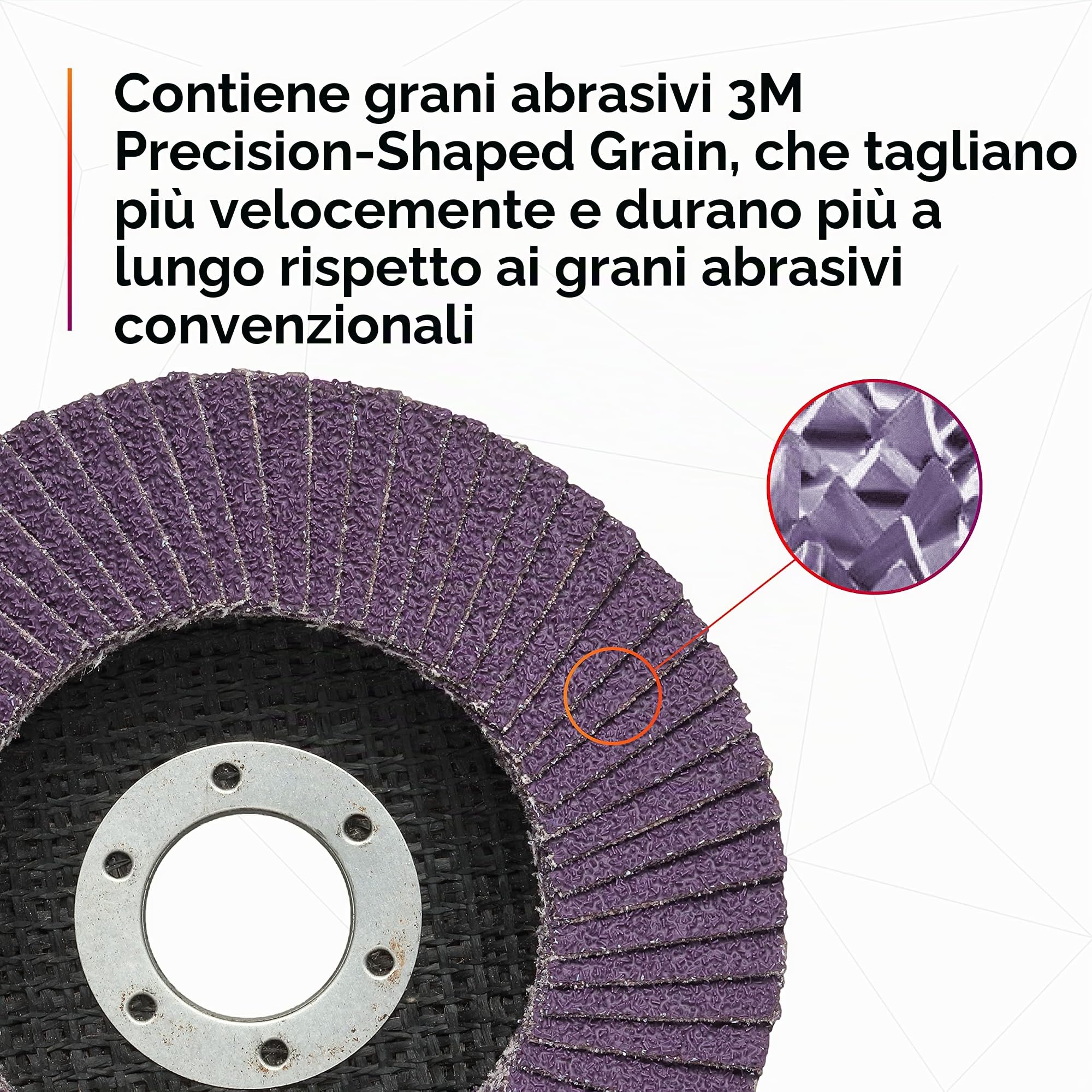 Disco lamellare 3M 769F, T27, abrasivo ad alte prestazioni, grana in ceramica a forma di precisione, 40+, 11,7 cm x 7/8 in 10 pezzi (confezione da 1)