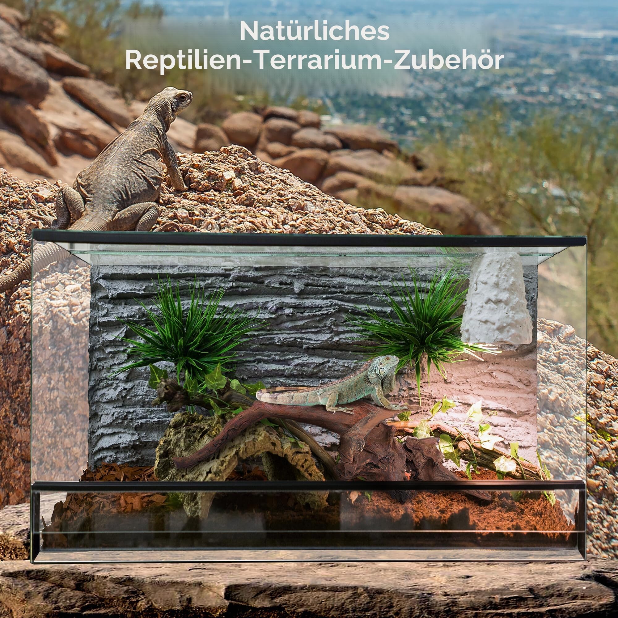 WDEFUN Natürliches Treibholz für Aquarium-Dekoration, 1 Stück, 33-43 cm, großes Treibholz für Dekorationen an Aquarien, Reptilien, Bartdrachen oder Luftpflanzen