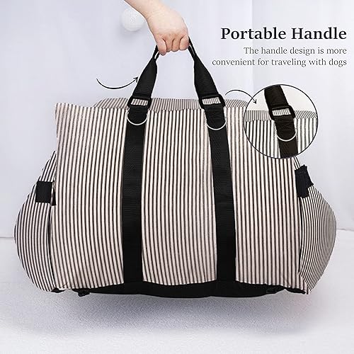 Miniatura 5 de Asiento de automóvil para perro, asiento de seguridad para mascotas, portátil, para mascotas pequeñas y medianas, desmontable y lavable con rayas