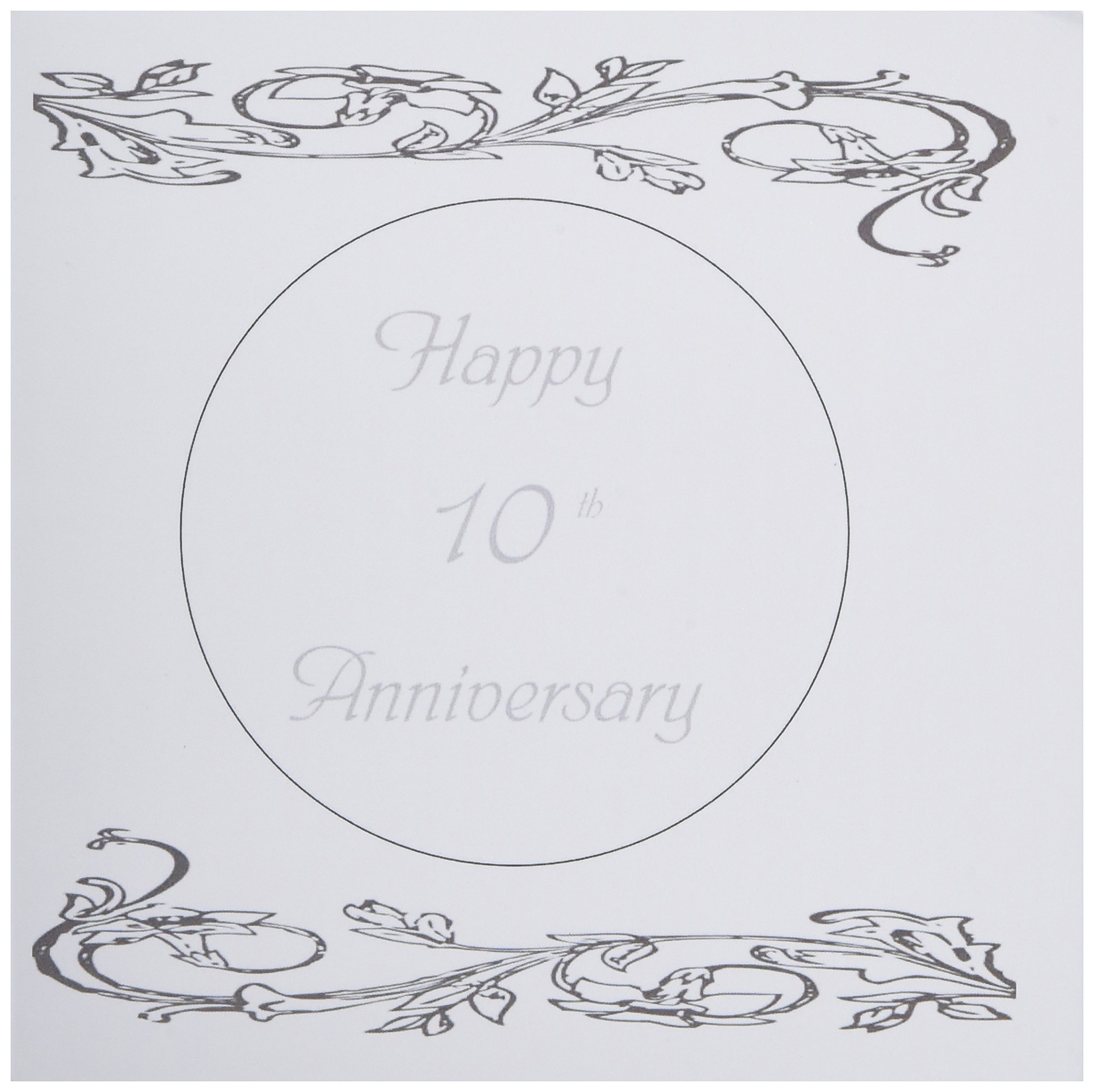 Photo 1 of 3dRose print of elegant silver 10th anniversary greeting - Greeting Cards, 6 x 6 inches, set of 12 (gc_183454_2)
