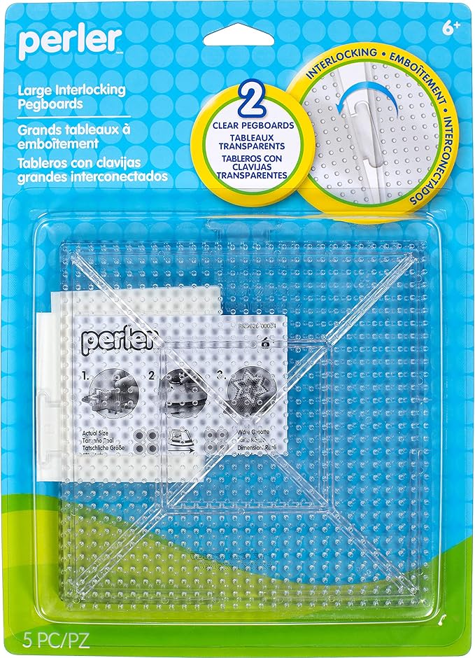 Perler Beads Funfusion Large Clear Interlocking Pegboards