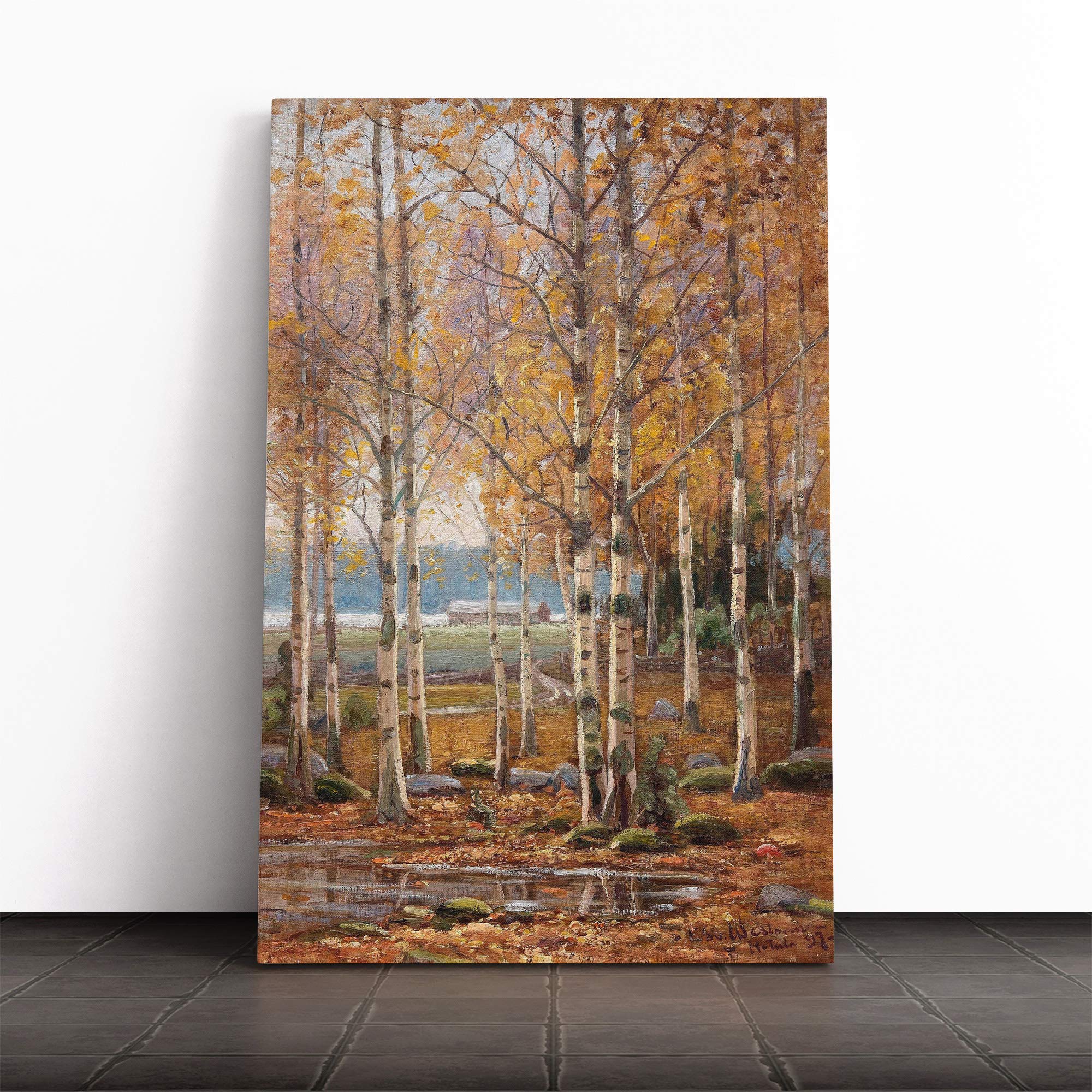 Victor Westerholm Birch Trees Canvas Print | Gallery Wrapped 30mm Frame Wall Art | 24x16 inches | Ready to Hang | Modern Landscape Picture | Living Room Bedroom Lounge Office