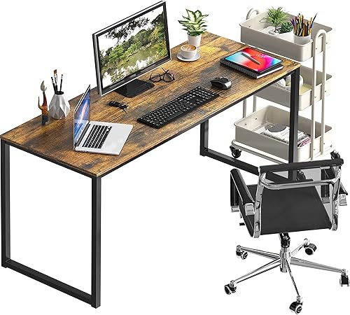 Miniatura 88 de SHW - Escritorio de 32 pulgadas para computador, oficina en casa, roble Roble,Negro,Espresso,Marrón