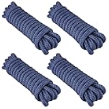 Dock Lines, 4 Pack 1/2” X 15” Boat Dock Lines for Boat, Double Braided Nylon Dock Lines with 12” Loop - Boat Rope Mooring Rope Dock Line, Navy Blue