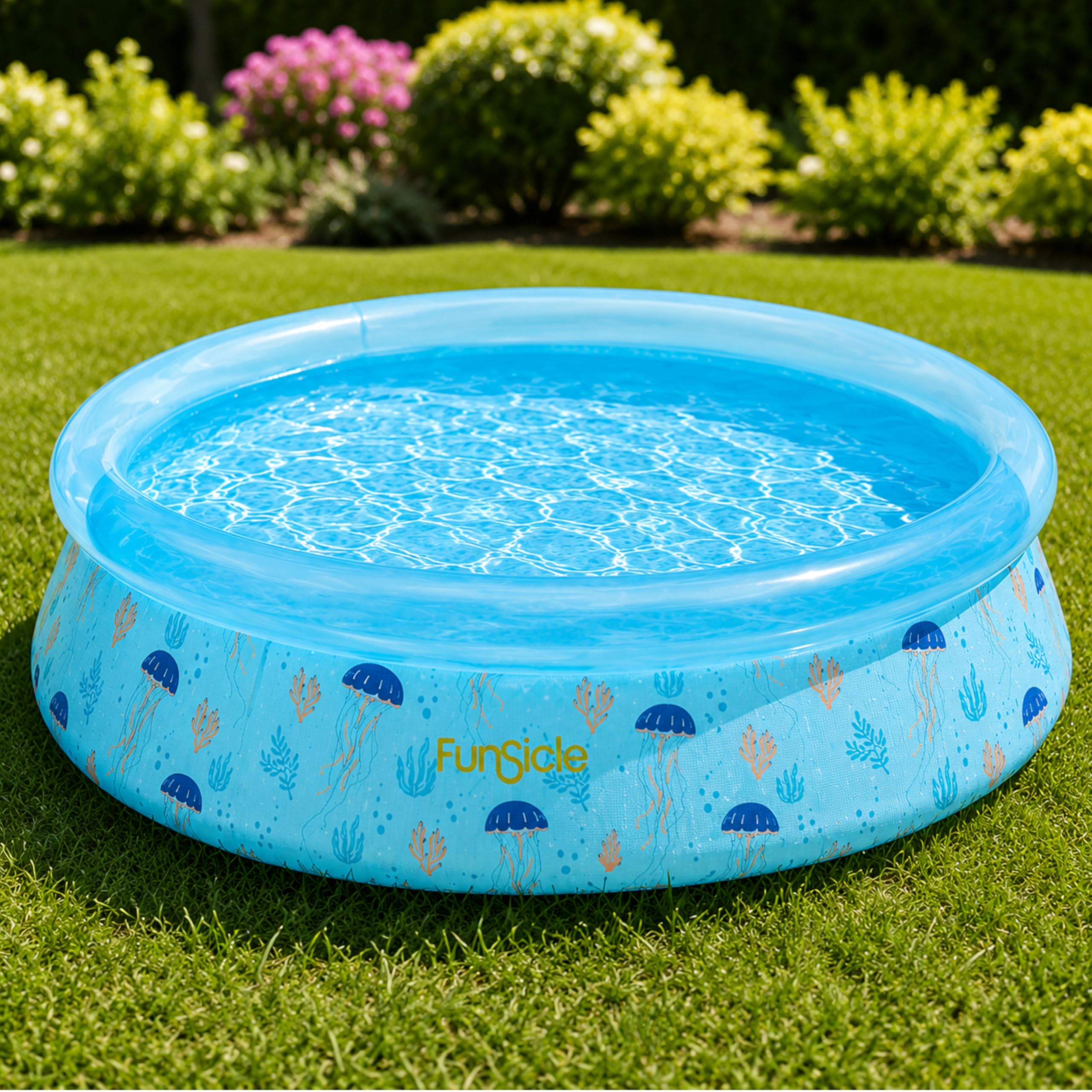 HAF - Swing Quick-Up Pool in transparent (Ø 152 x 38 cm) | ca. 400 Liter | Selbsttragender Swimmingpool (rund) | Garten Planschbecken aufblasbar für Kinder und Erwachsene - kein Werkzeug nötig