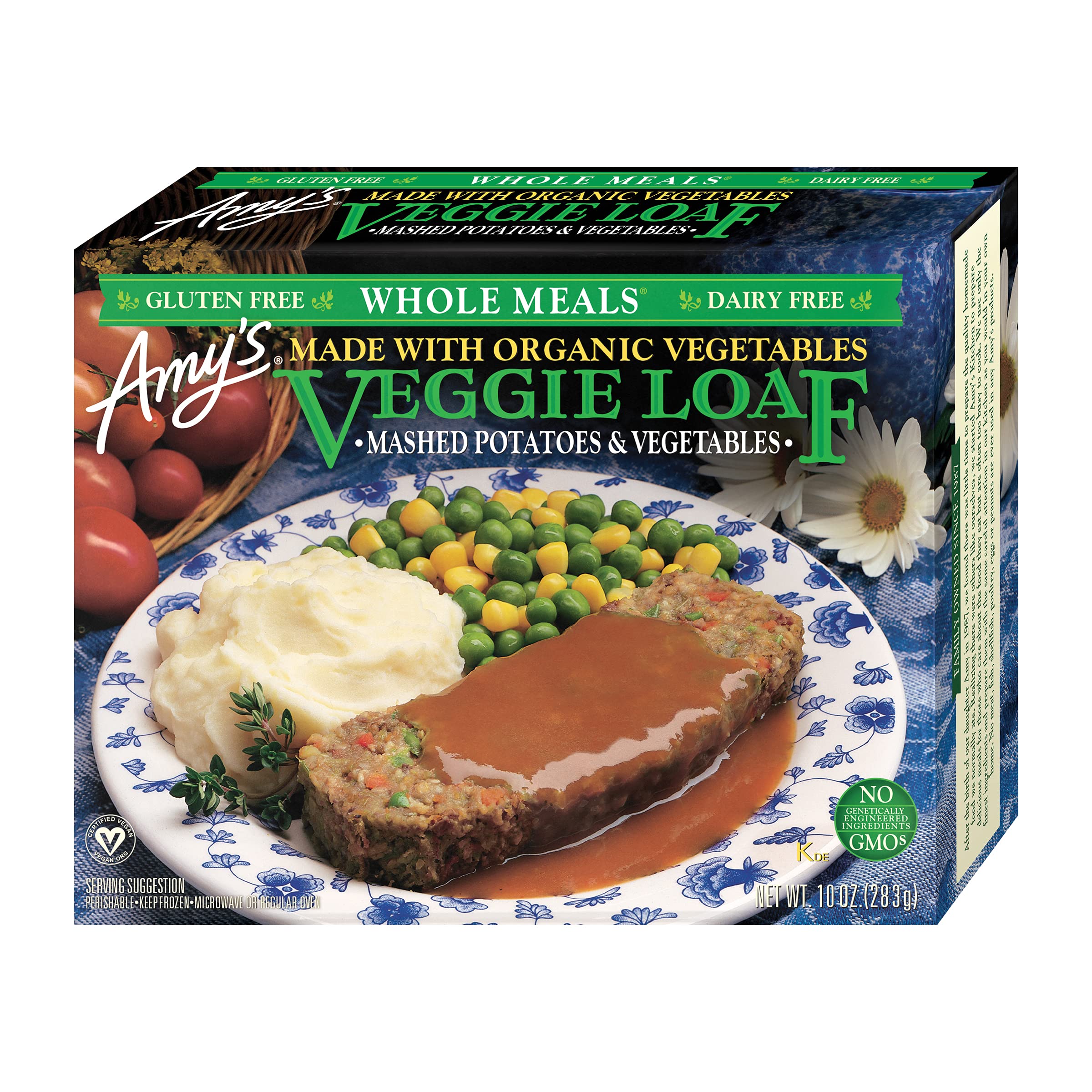 Amy's Frozen Meals, Veggie Loaf and Organic Mashed Potatoes, Made with Mushrooms and Broccoli, Vegan & Gluten Free, 10 oz.