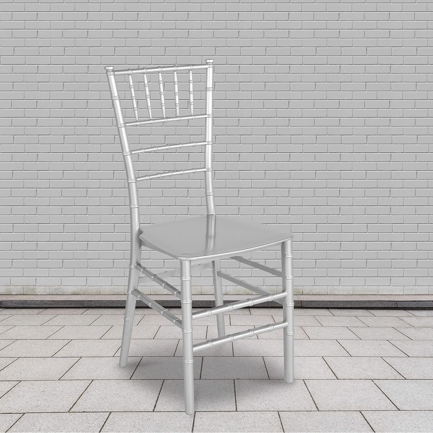 Flash Furniture 2 Pack HERCULES Series Silver Resin Stacking Chiavari Chair Silver 2 Pack
