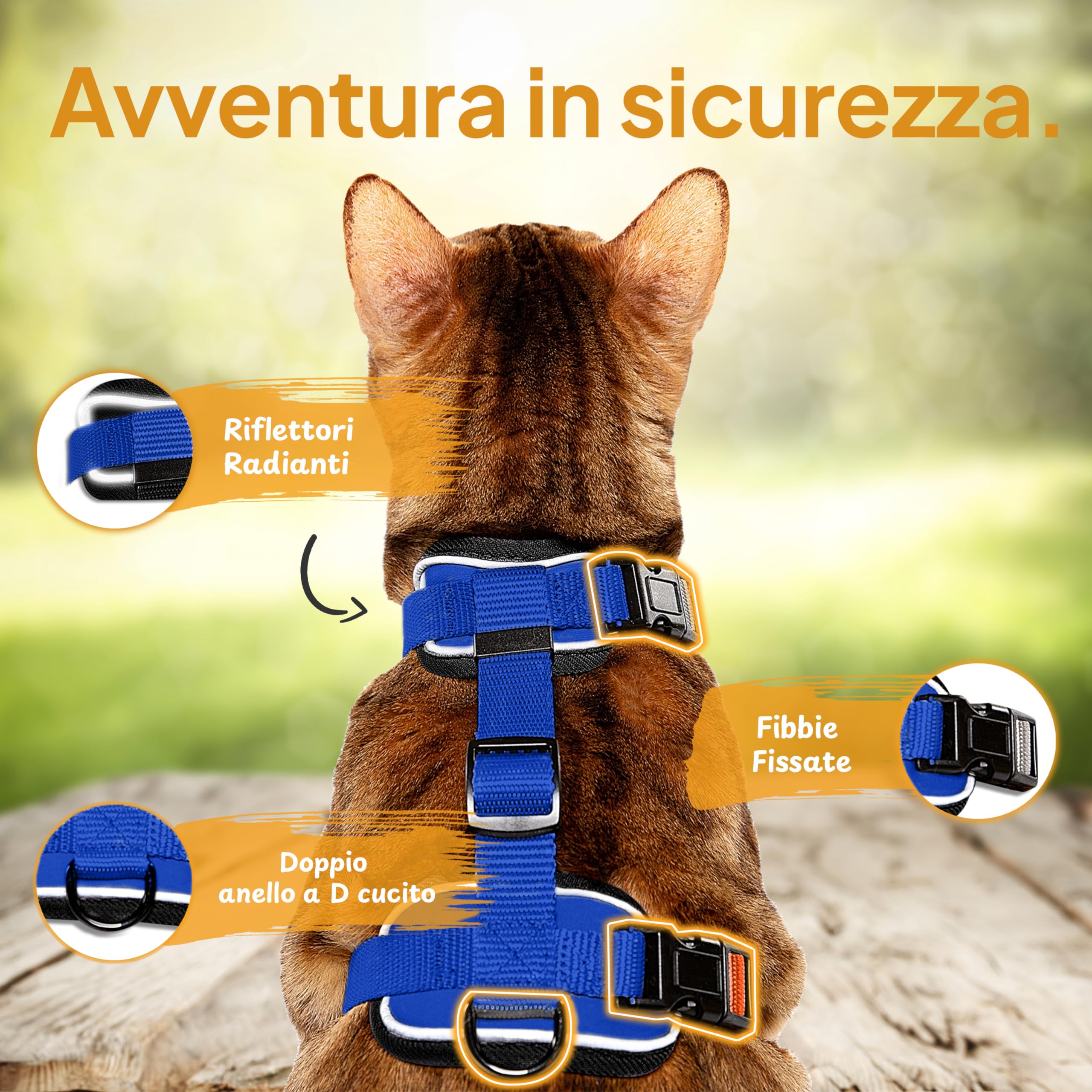 Pettorina Con Guinzaglio Per Gatto - Antifuga, Regolabile, In Neoprene Leggero Con Riflettori (Grigio, Taglia S) - Foto 10