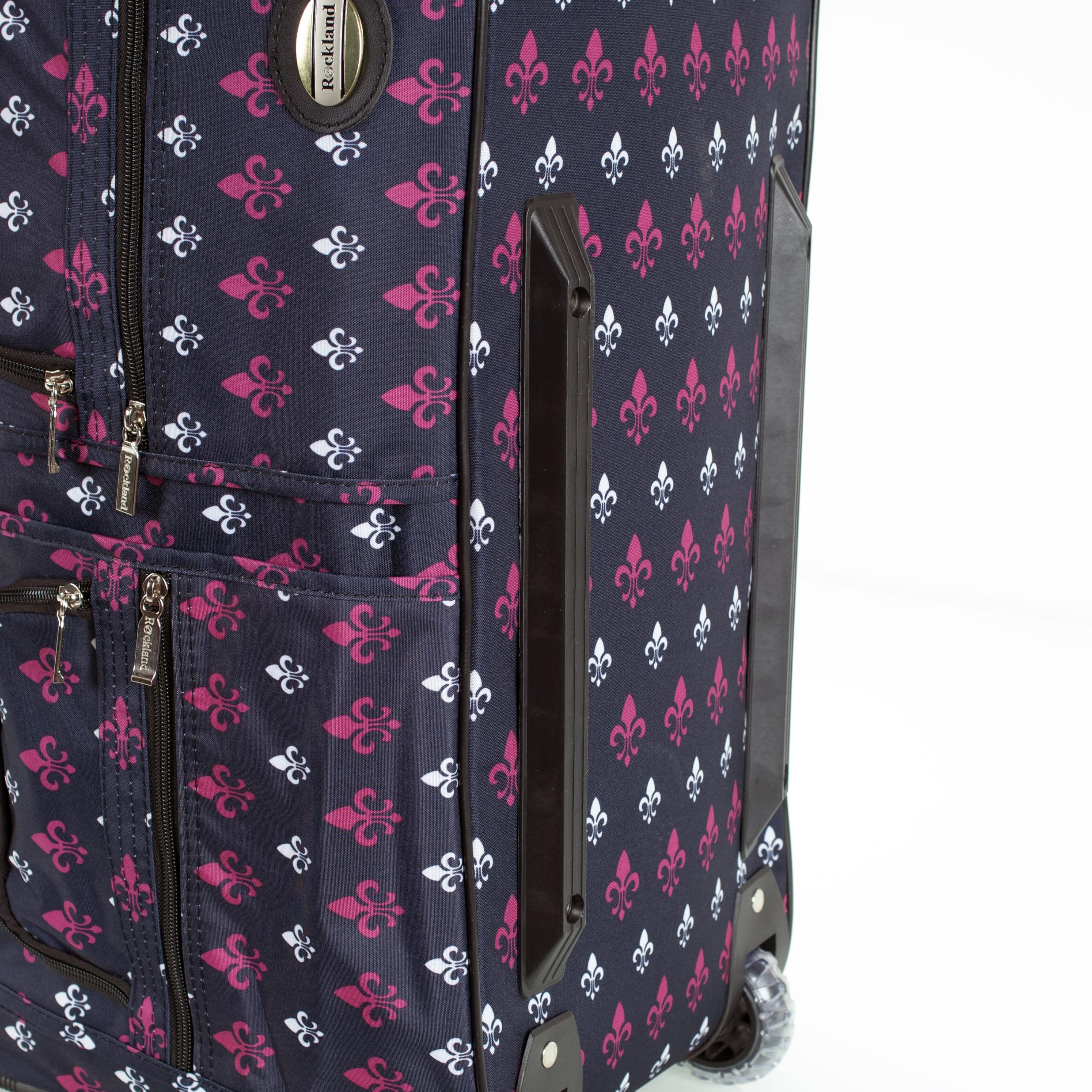 Rockland Sac de Sport à Roulette, Reisetasche mit Rollen, Gris Clair, Bordeaux, 55,9 cm (22