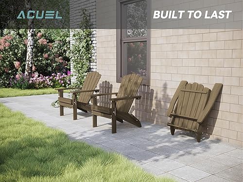 Miniatura 2 de Silla Adirondack plegable de polietileno de alta densidad resistente a la intemperie con reposabrazos anchos y respaldo alto, silla para hoguera