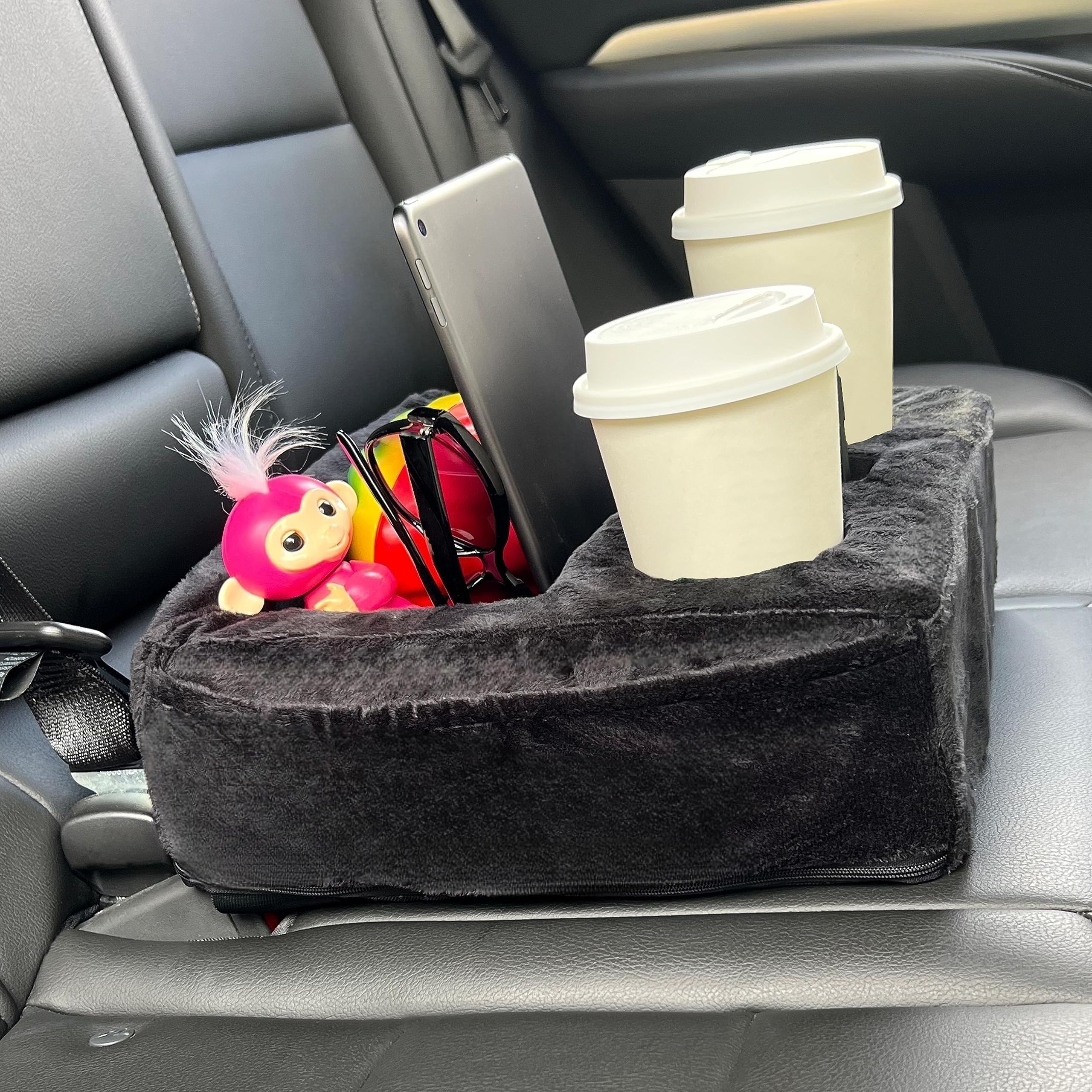 Car Back Seat Organizer，Backseat Cup Holder，Car Cup Holder for back seat，Rear Seat Console Organizer for Truck, Minivan, SUV, RV Holds Drinks,Wallets,Phones