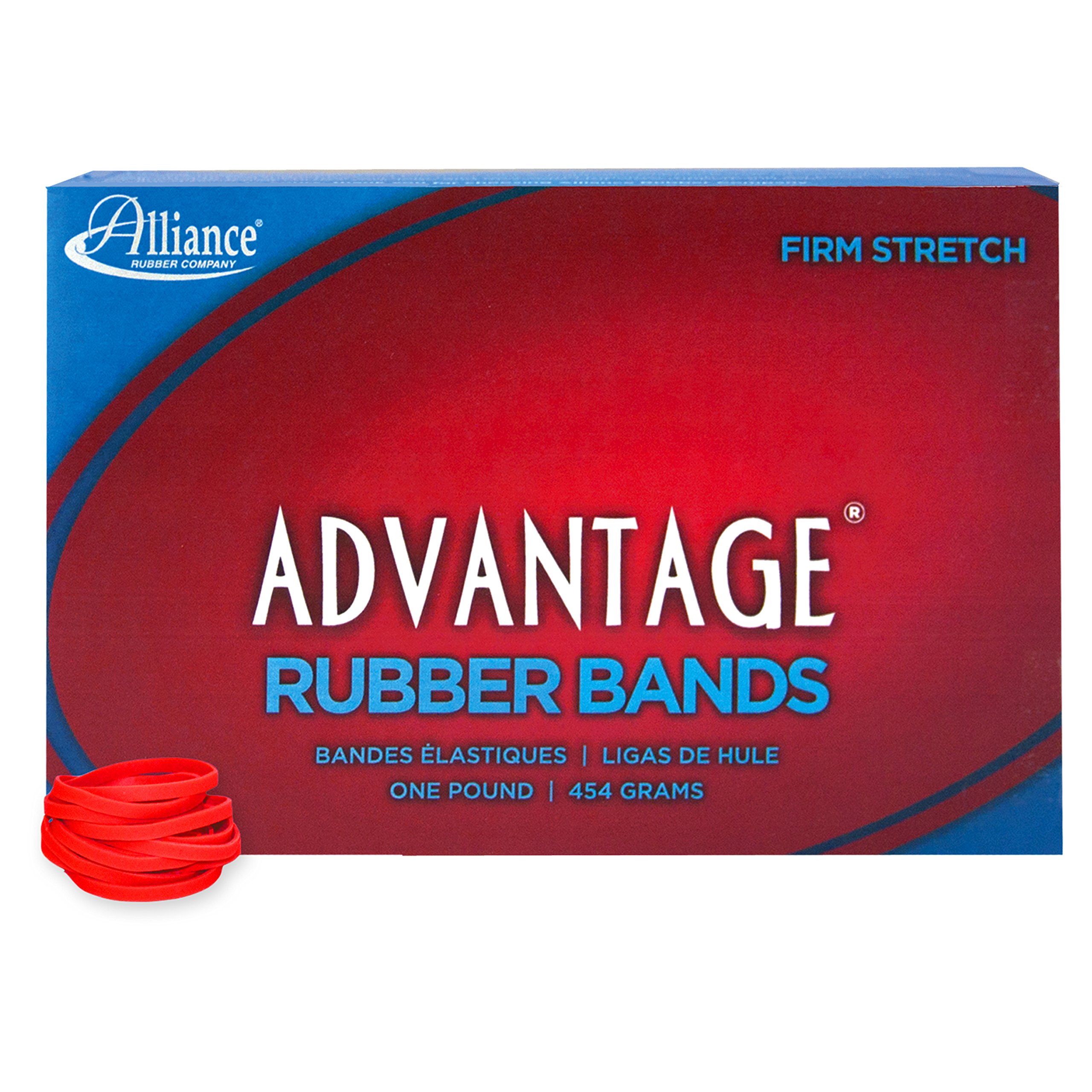 Alliance Rubber 96305 Advantage Rubber Bands Size #30, 1 lb Box Contains Approx. 1150 Bands (2" x 1/8", Red) — image 1