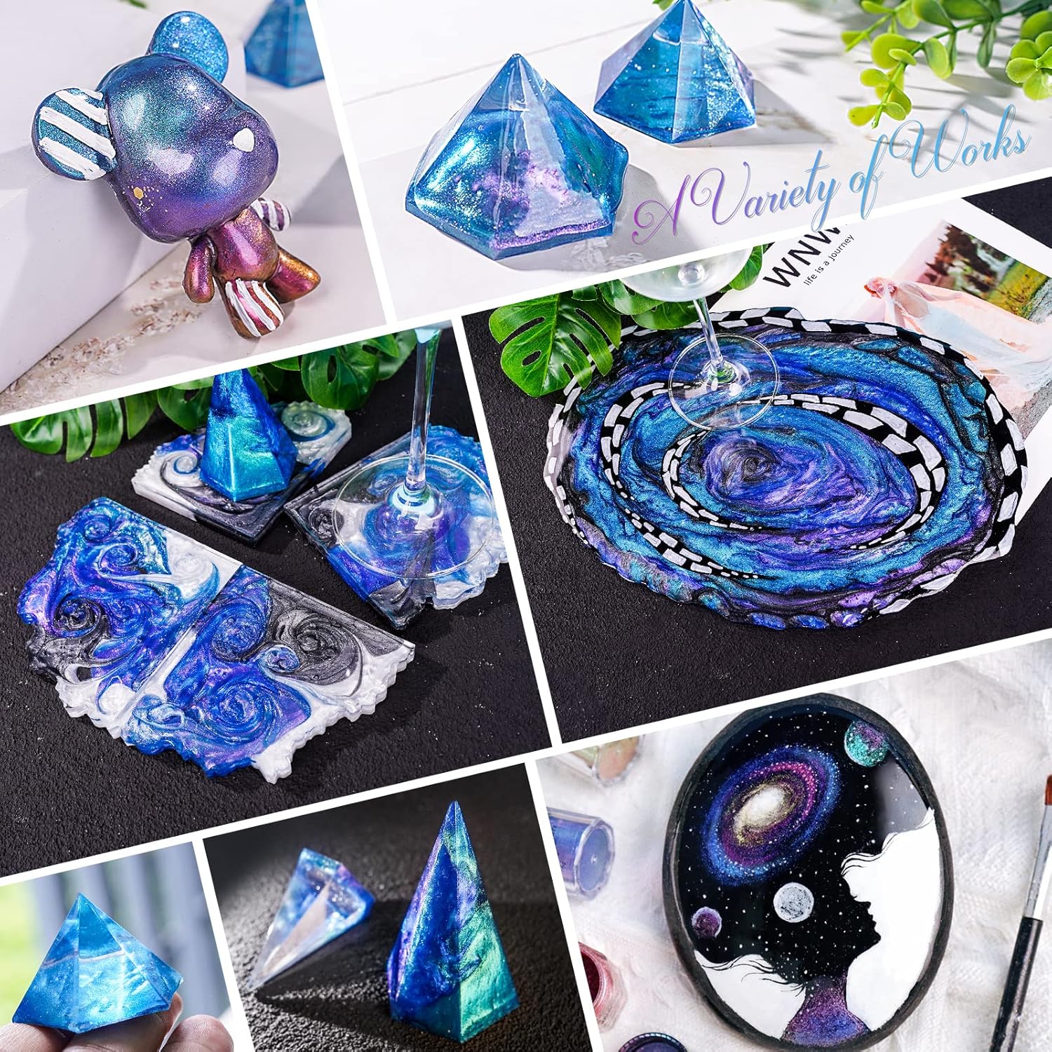 LET'S RESIN 80oz Crystal Clear Casting Resin Bundle with 36 Colors Mica Powder