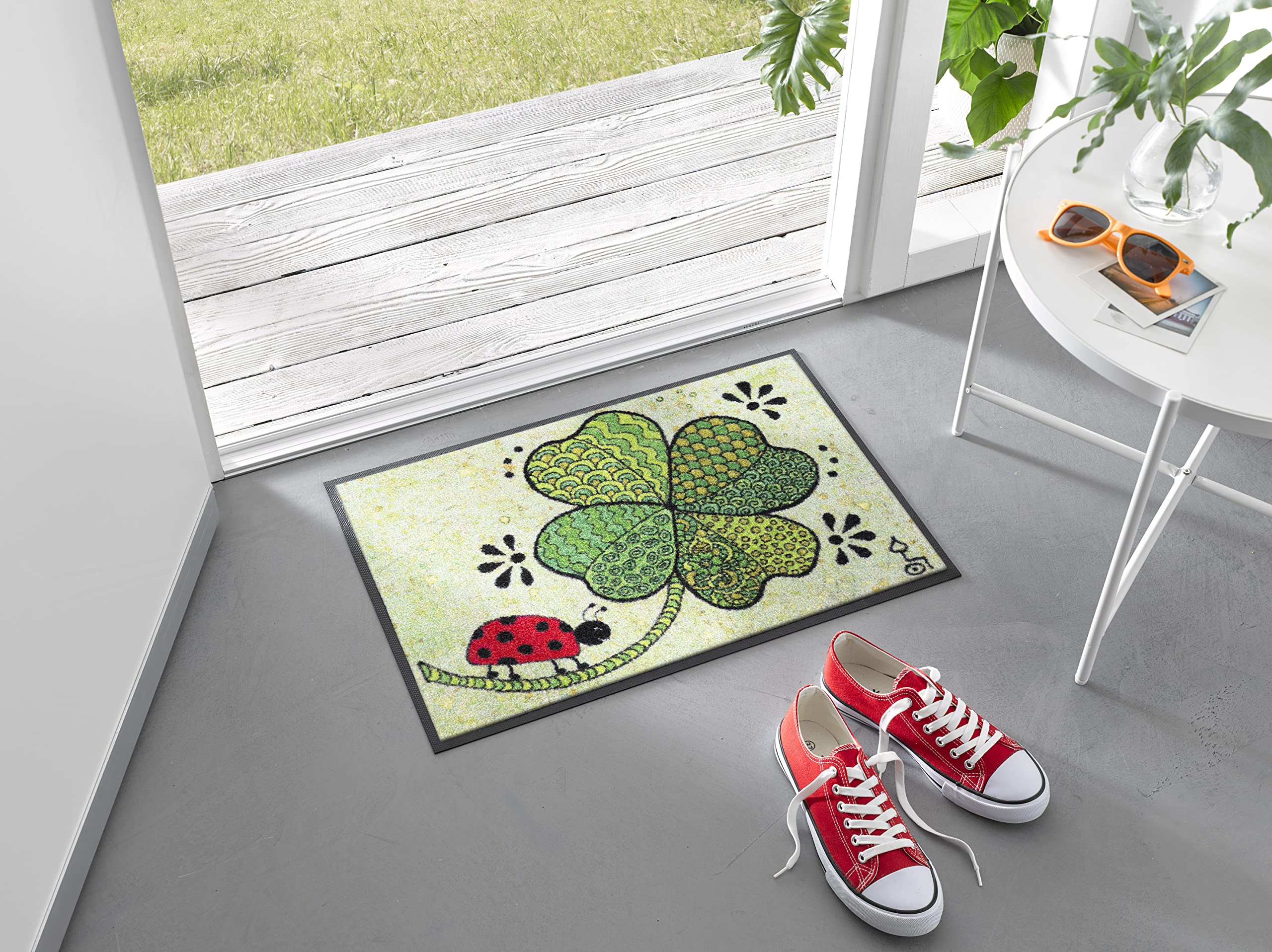 Wash+Dry Tapis de Sol, Glück Auf 40x60cm, intérieur et extérieur, Lavable