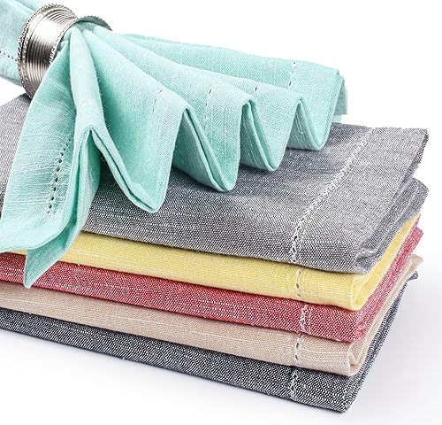 Miniatura 72 de Servilleta de tela de algodón de 18 x 18 pulgadas, color azul, servilletas de uso diario, servilletas de algodón, servilletas de boda, servilletas