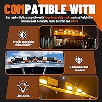 Vista 4 de ECOTRIC 5 luces LED ámbar para correr de 31 luces LED para camiones Peterbilt/Kenworth/Freightliner/Volvo/Western Star/Mack/International/Paccar