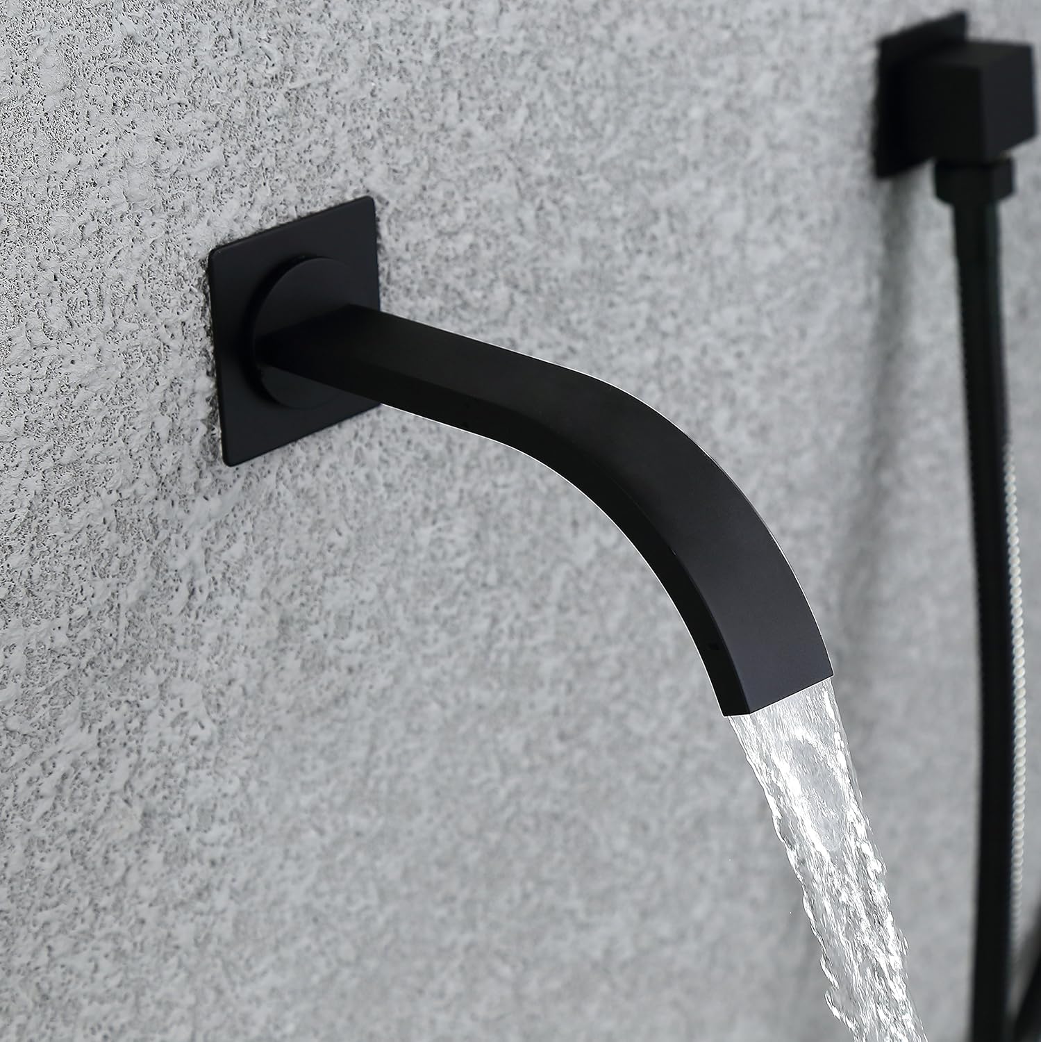 Rеvіеw Shower System Matte Black Shower Faucet set with 8 inches Rain Shower Head and Waterfall Tub Spout Shower Fixtures(Black Shower Tub Faucet)