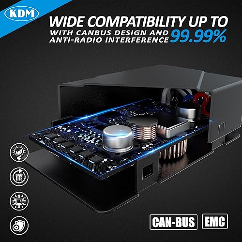 Miniatura 7 de KDM H8 H9 H11 Decodificador de luz LED Canbus, arnés de resistencia de carga sin errores antiparpadeo, adaptador de resistencia cancelador de