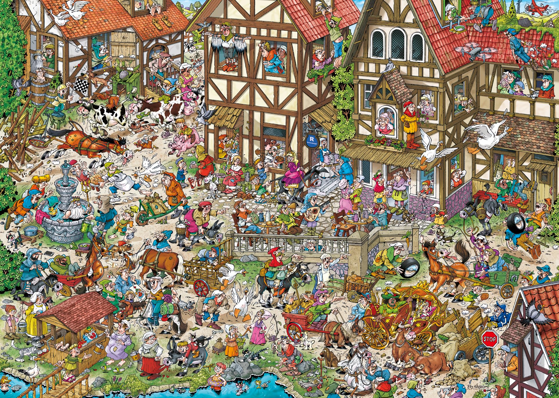Ravensburger Ray’s Comic Series Time Travel No.2 – Middle Ages | 1000 Piece Jigsaw Puzzle for Adults & Teens | Funny Cartoon Comic Puzzle by Ray Nicholson