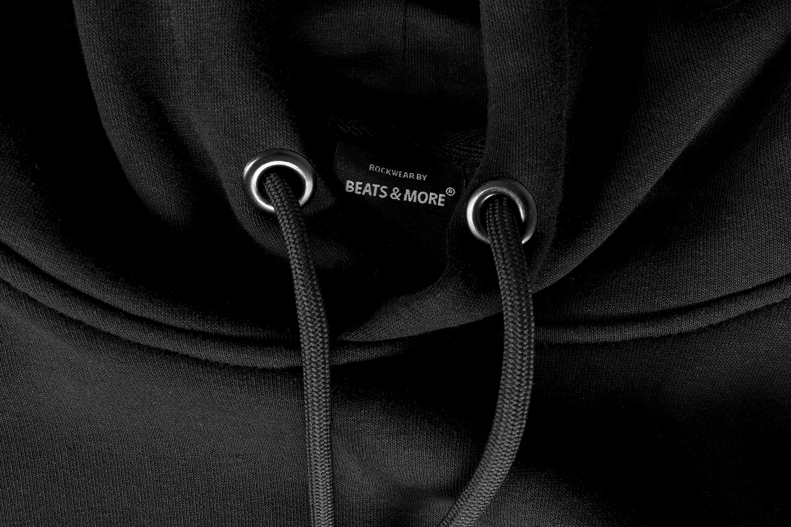 Beats & More AC/DC – High Voltage Est.73 Premium – Felpa con cappuccio senza tasche – 80% cotone biologico, 20% poliestere riciclato – Uomo (Unisex) Felpa con cappuccio per fan AC/DC