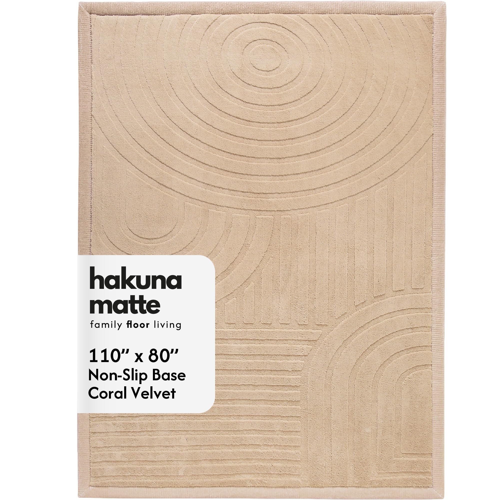 Hakuna Matte CloudSoft Baby Play Mat for Floor 80" x 110" Arches (Beige)