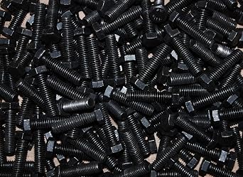 Pack 10 of 5/16-18 x 1-3/4" Hex Cap Head Tap Bolt Screw Black Full Thread
