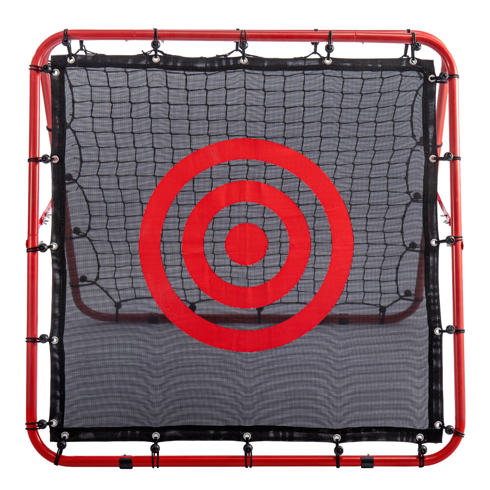 Football Rebounder Net 100x100cm – Double-Sided Adjustable Kickback Target Rebound Net for Training – Foldable Portable Rebounder Football Equipment for Kids & Adults (Red) — image 1