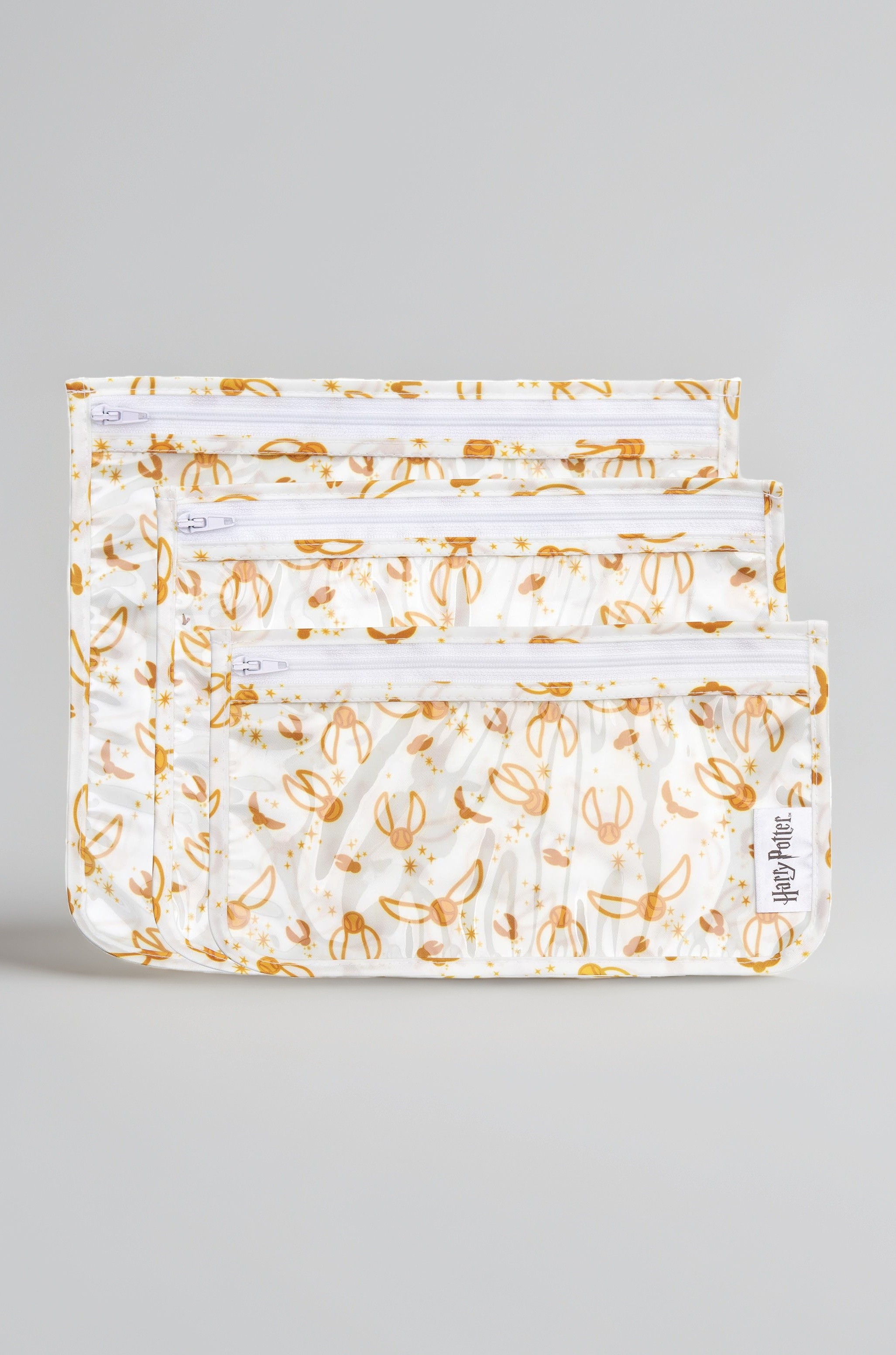 Bumkins TSA Approved Toiletry Bag, Travel Bag, Quart Zip Pouch, Clear Sided, PVC-Free, Vinyl-Free, Set of 3 – Harry Potter