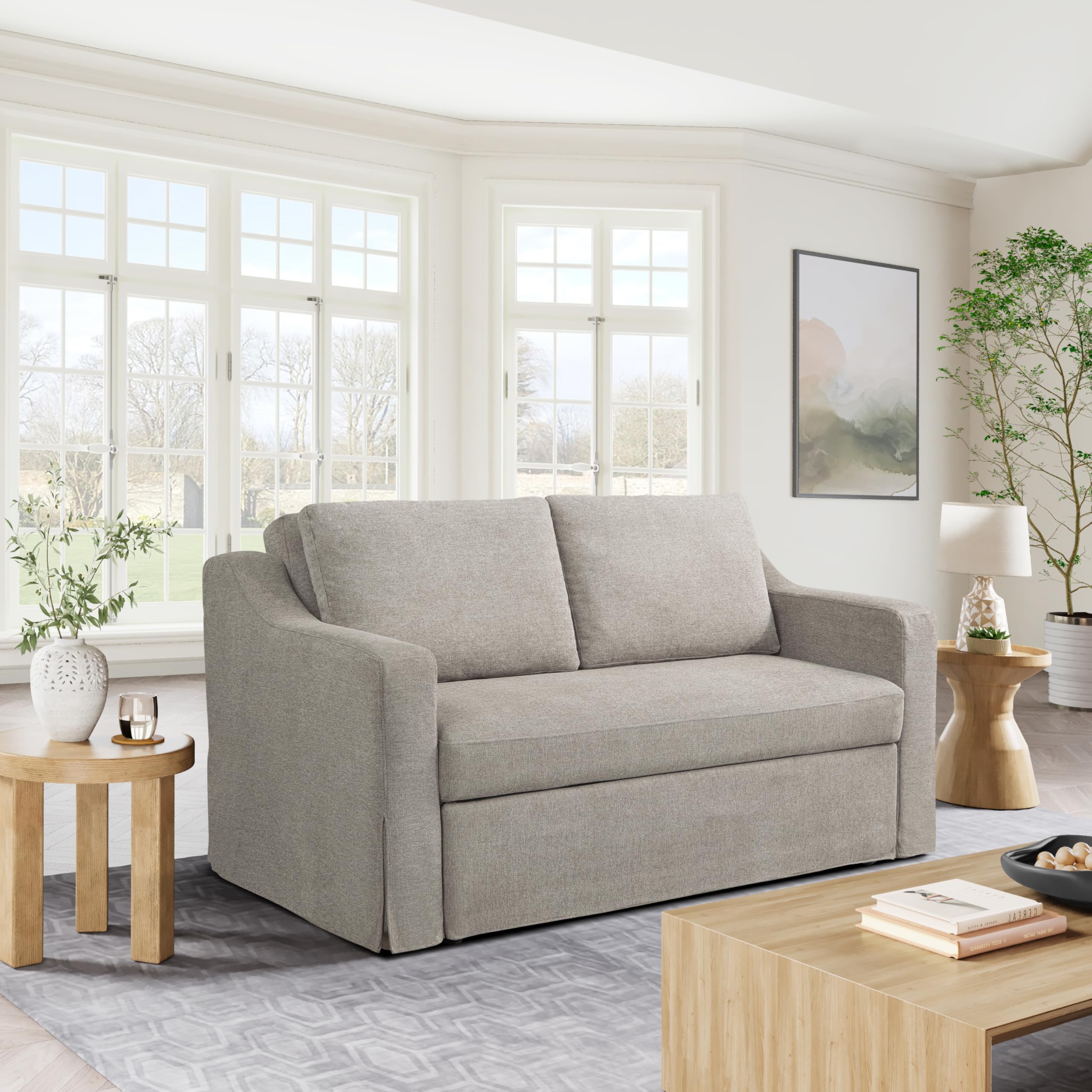 Serta Hawthorne Sleeper Loveseat Flax