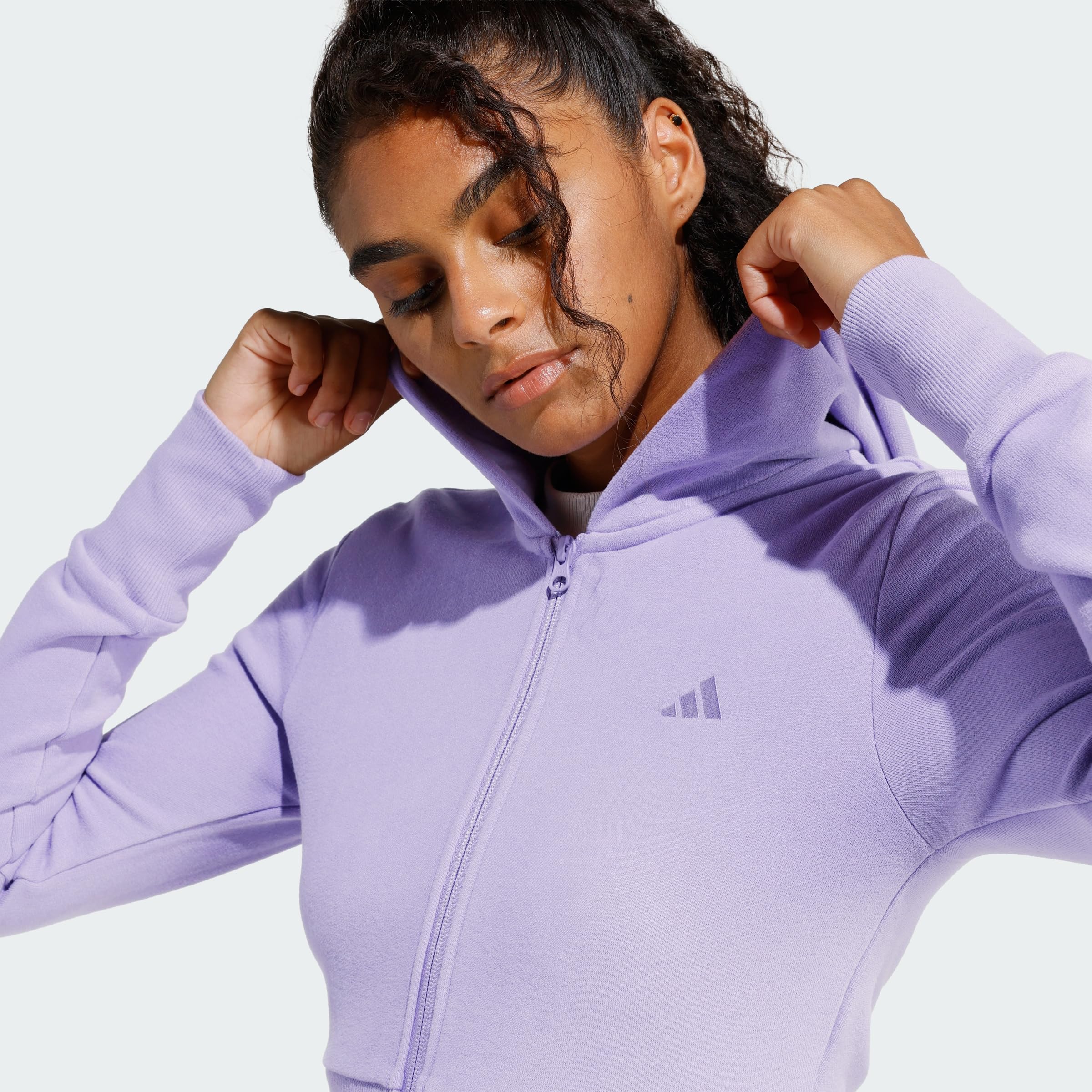 adidas dames Seasonal Essentials French Terry Full-Zip, magic lilac, XXL