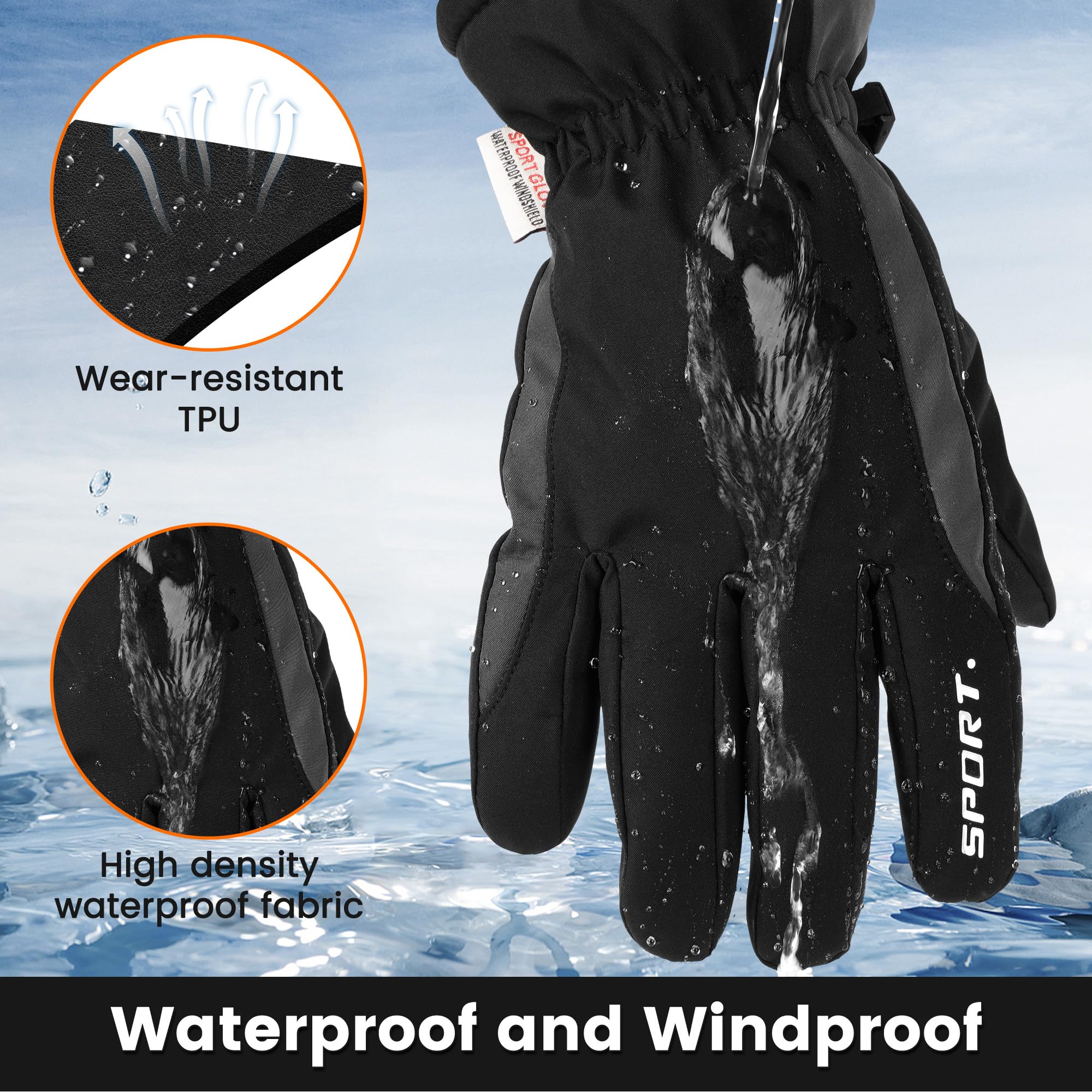 Guantes Invierno Termicos Hombre Moto Tactiles Impermeables Gruesos Esqui Snowboard Motociclismo