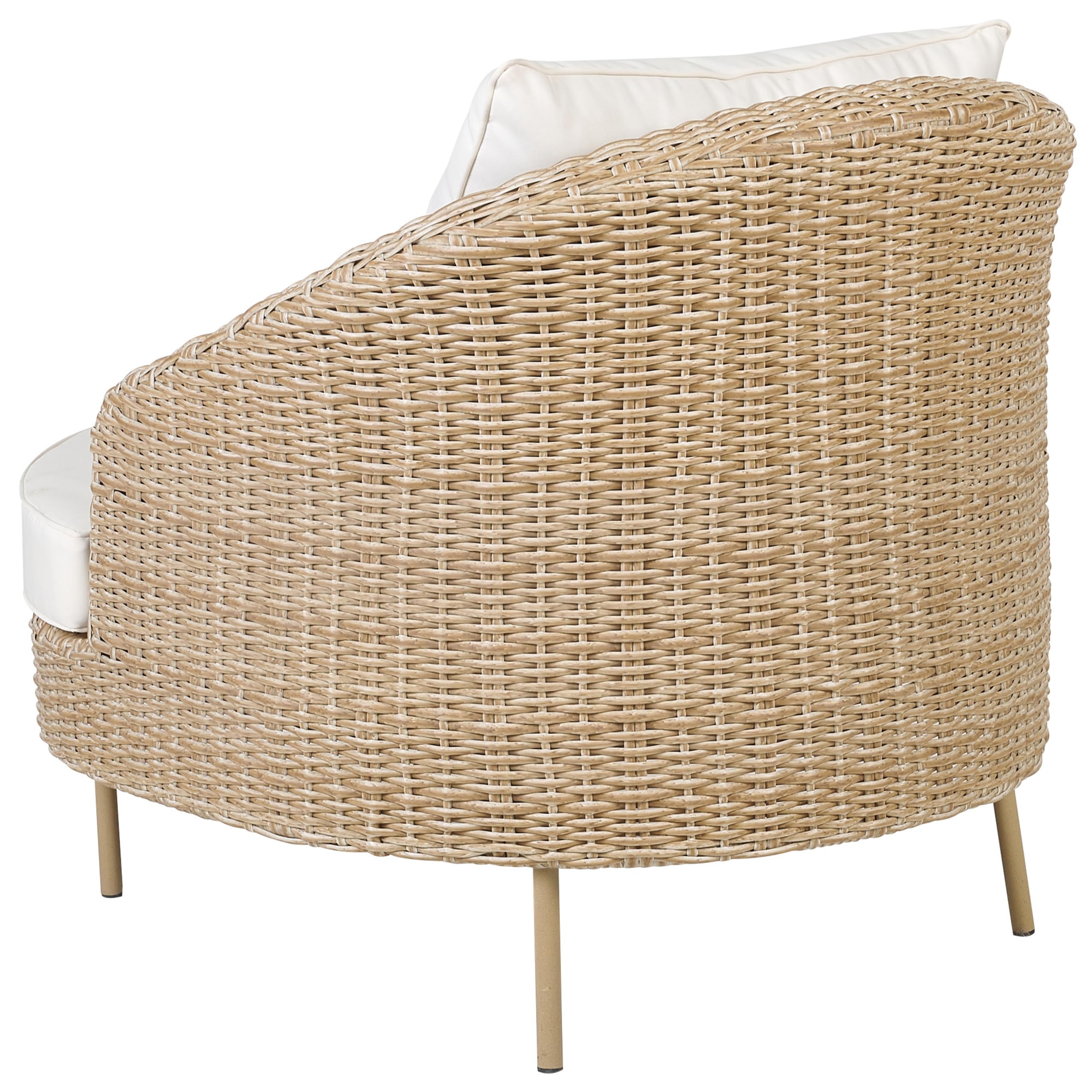 Beliani Silla de ratán Beige Blanco Natural con reposapiés sintético Cojines Arcille