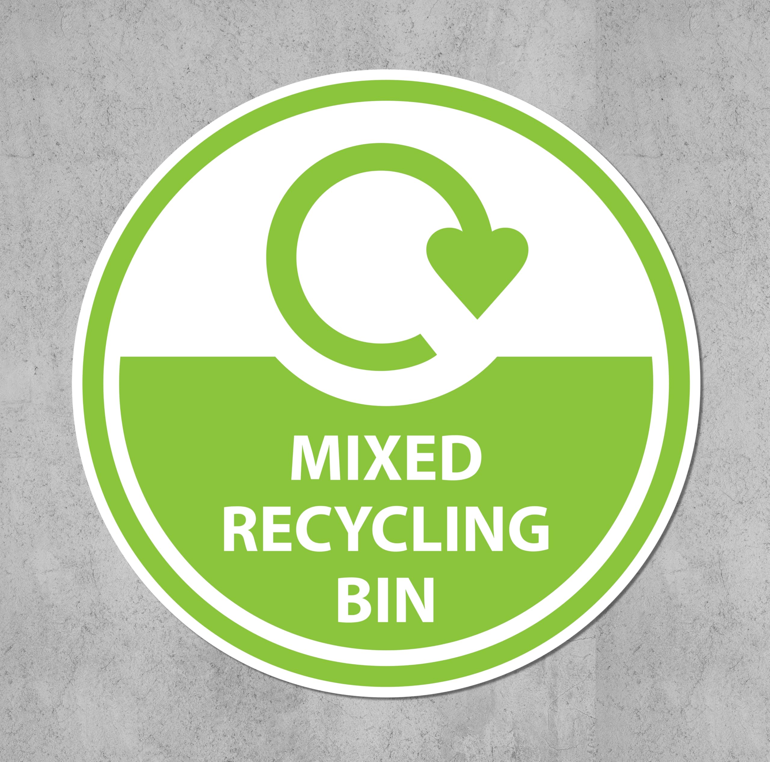 Mixed Recycling bin, Recycling Sign - Self Adhesive Sticker (300mm x 300mm)