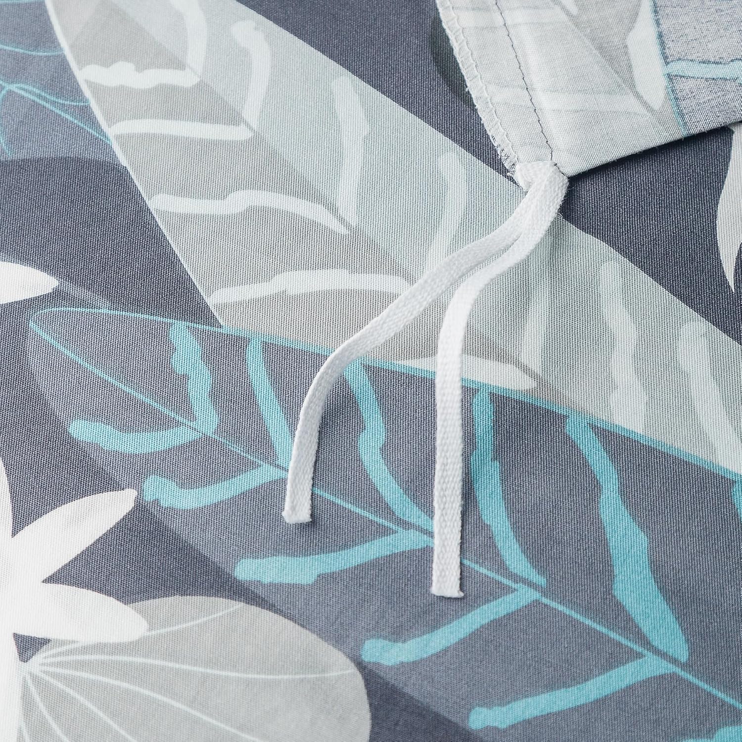 YuHeGuoJi Black Tropical Duvet Cover King 100% Cotton 3 Pcs Set 1 Colorful Boho Floral Duvet Cover with Zipper Ties 2 Pillowcases Farmhouse Yellow Blue Botanical Leaves Print Bedding Set Soft - Image 5