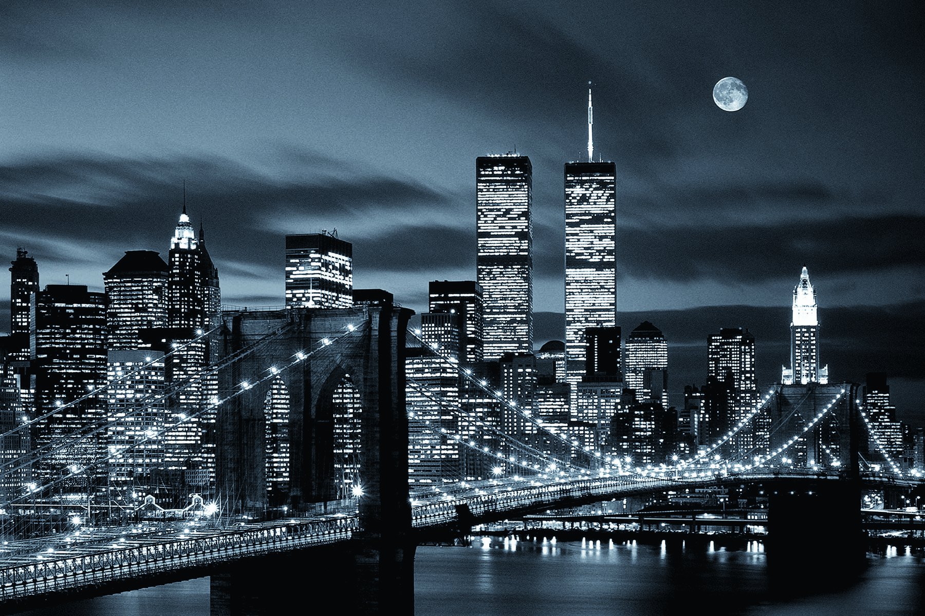 New York City The World Trade Centre Twin Towers Brooklyn Bridge