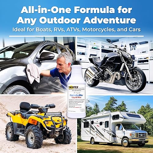 Miniatura 5 de Carnuba Blu Wax - Revestimiento de carnauba líquida pura de 32 onzas para barcos, automóviles, caravanas, cuatrimotos, motocicletas, protección UV,