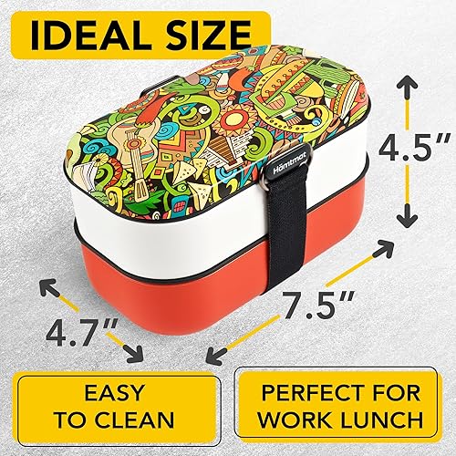 Miniatura 5 de HÄMTMAT Lonchera Bento para adultos, contenedores japoneses para adultos, juego de lonchera para preparación de comidas, lindo recipiente apilable,