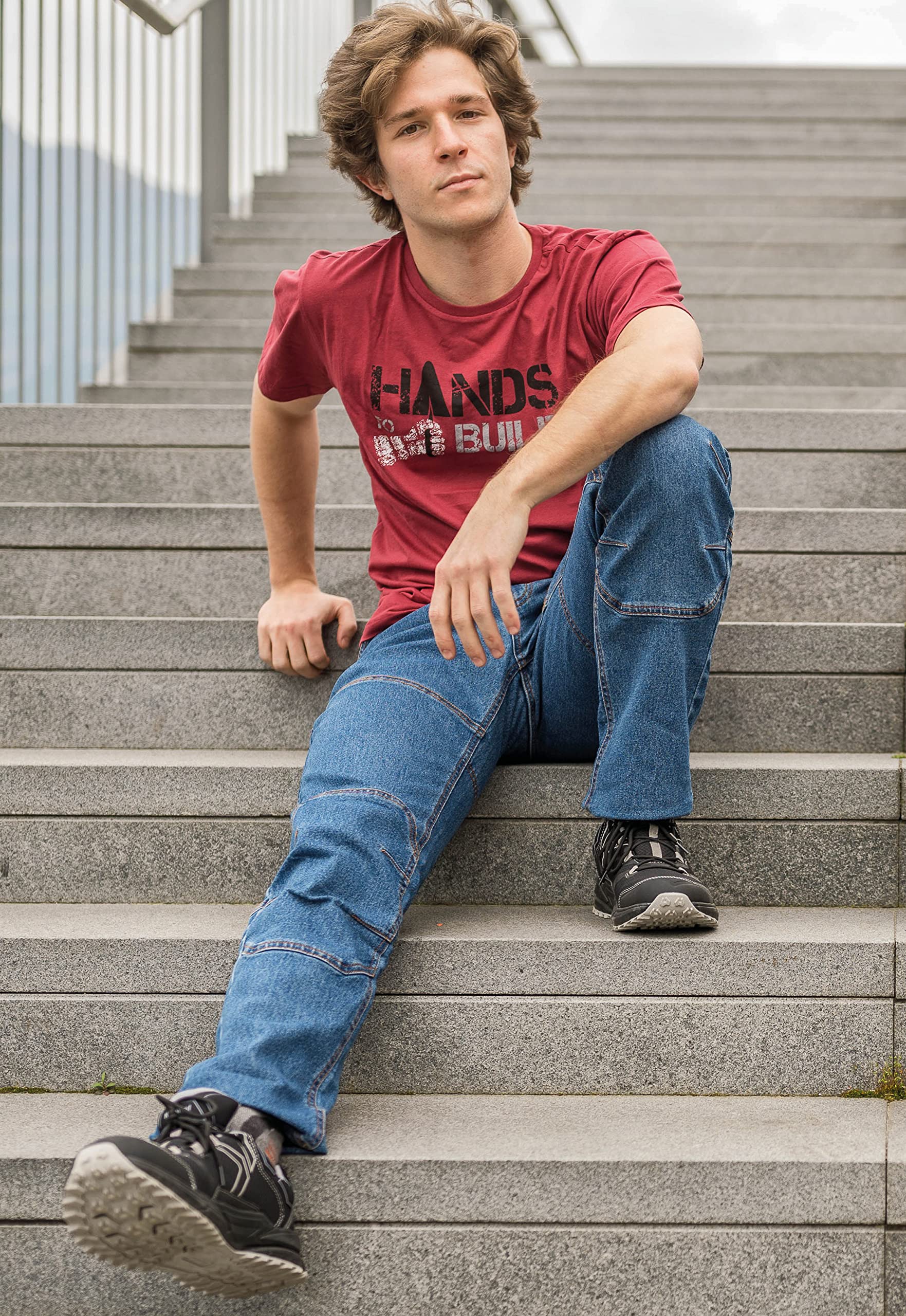 KAPRIOL Nimes Jeans da Lavoro e Tempo Libero Resistenti Confortevoli Slimfit