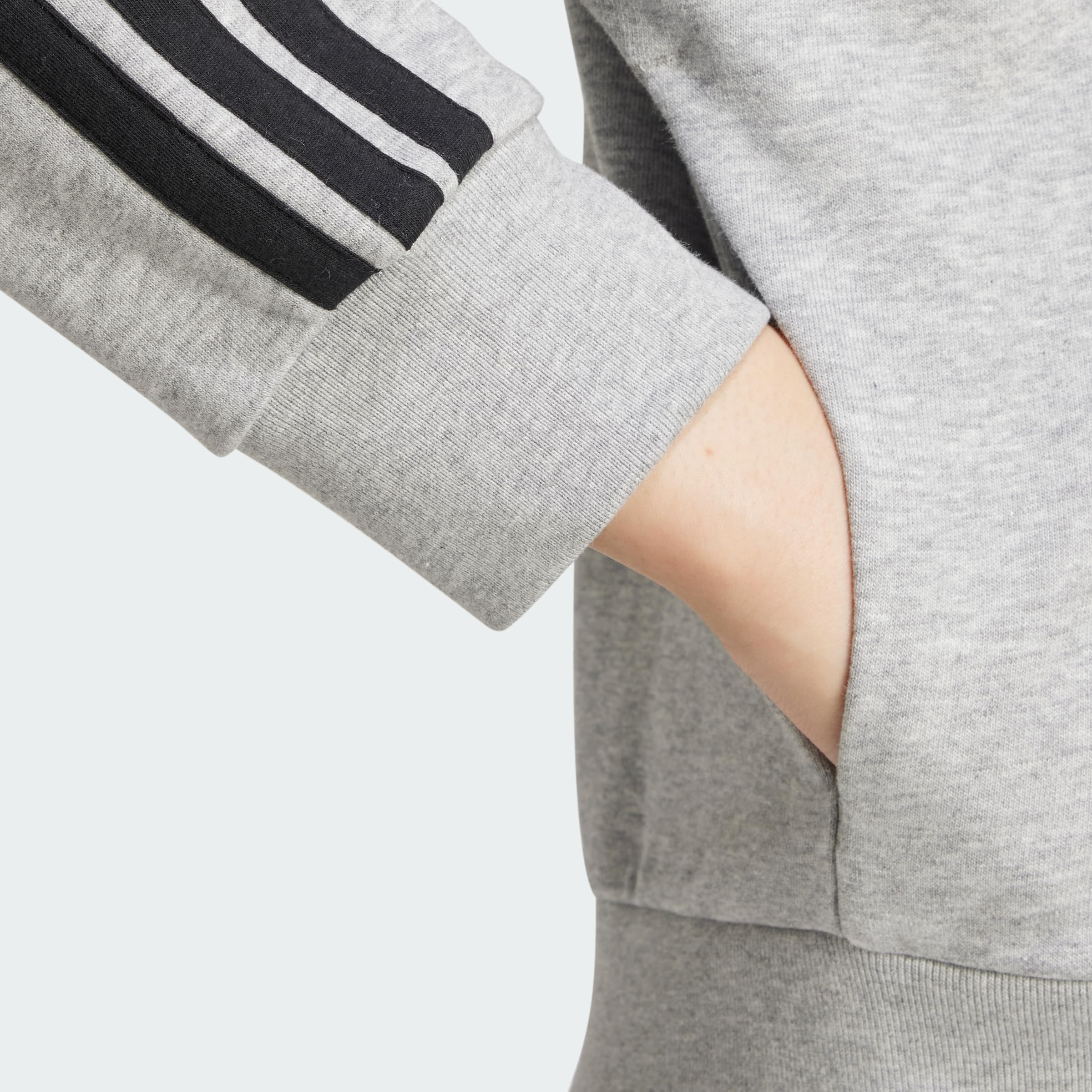 adidas Damska bluza z kapturem Essentials 3 paski French Terry na zamek błyskawiczny (1 szt.)