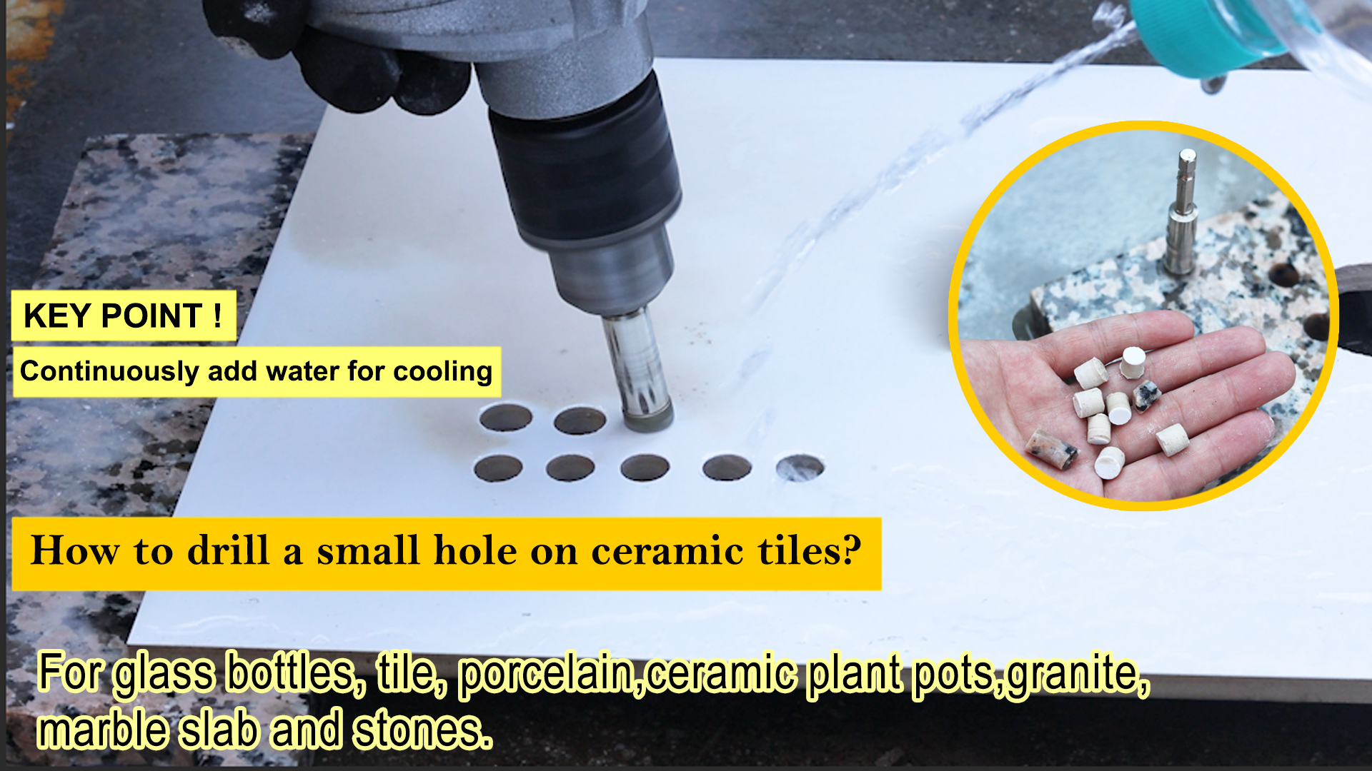 PATIKIL 1/2 Inch Diamond Hole Saw, 12mm Diamond Tip Hole Cutter With Hex Shank, For Hand Drilling Ceramic, Porcelain, Marble, Tile, Stone & Hard Materials (Blue)
