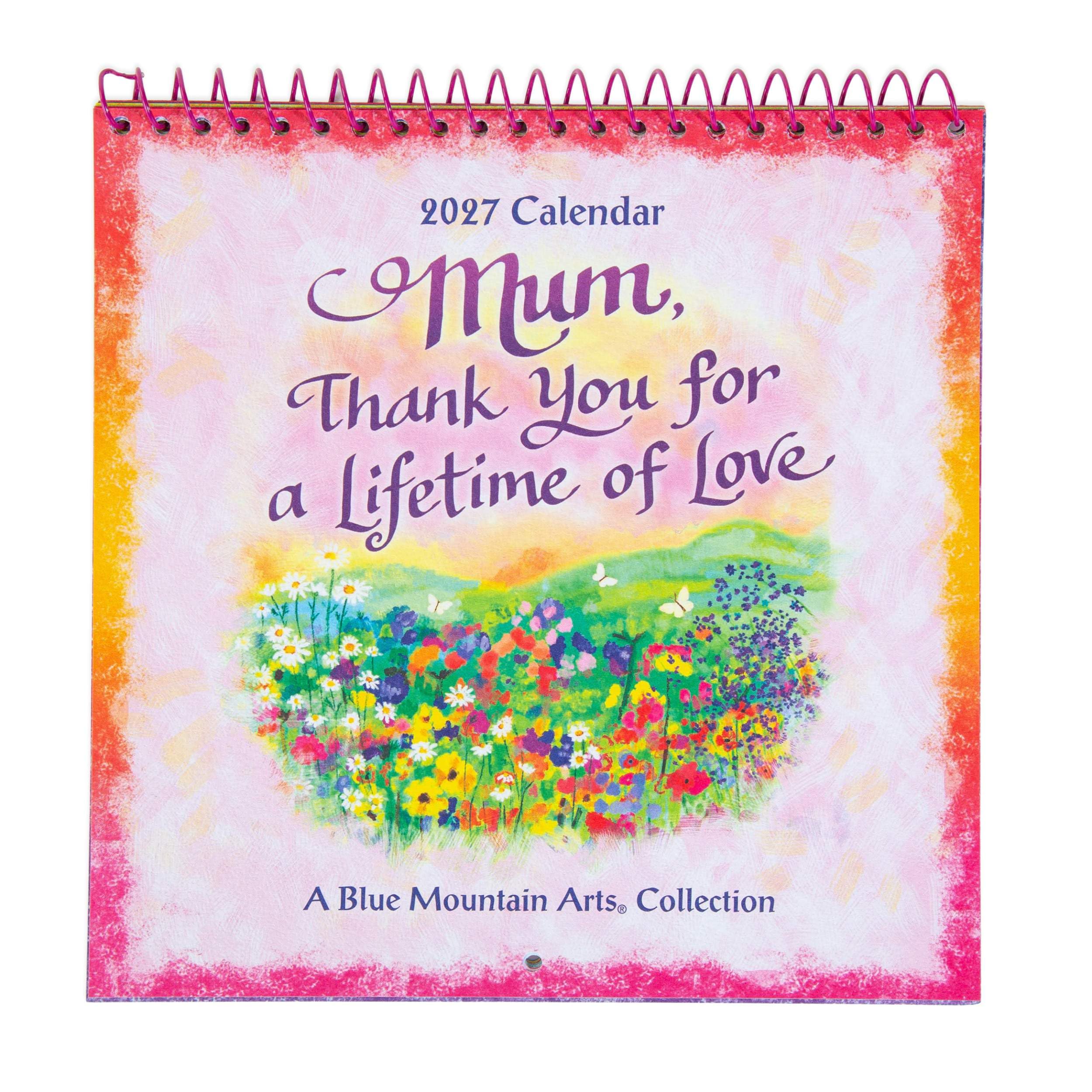 Mum Thank You For A Lifetime Of Love - A Blue Mountain Arts Collection Hanging Wall Calendar 2027 19.6 x 19.6 cm