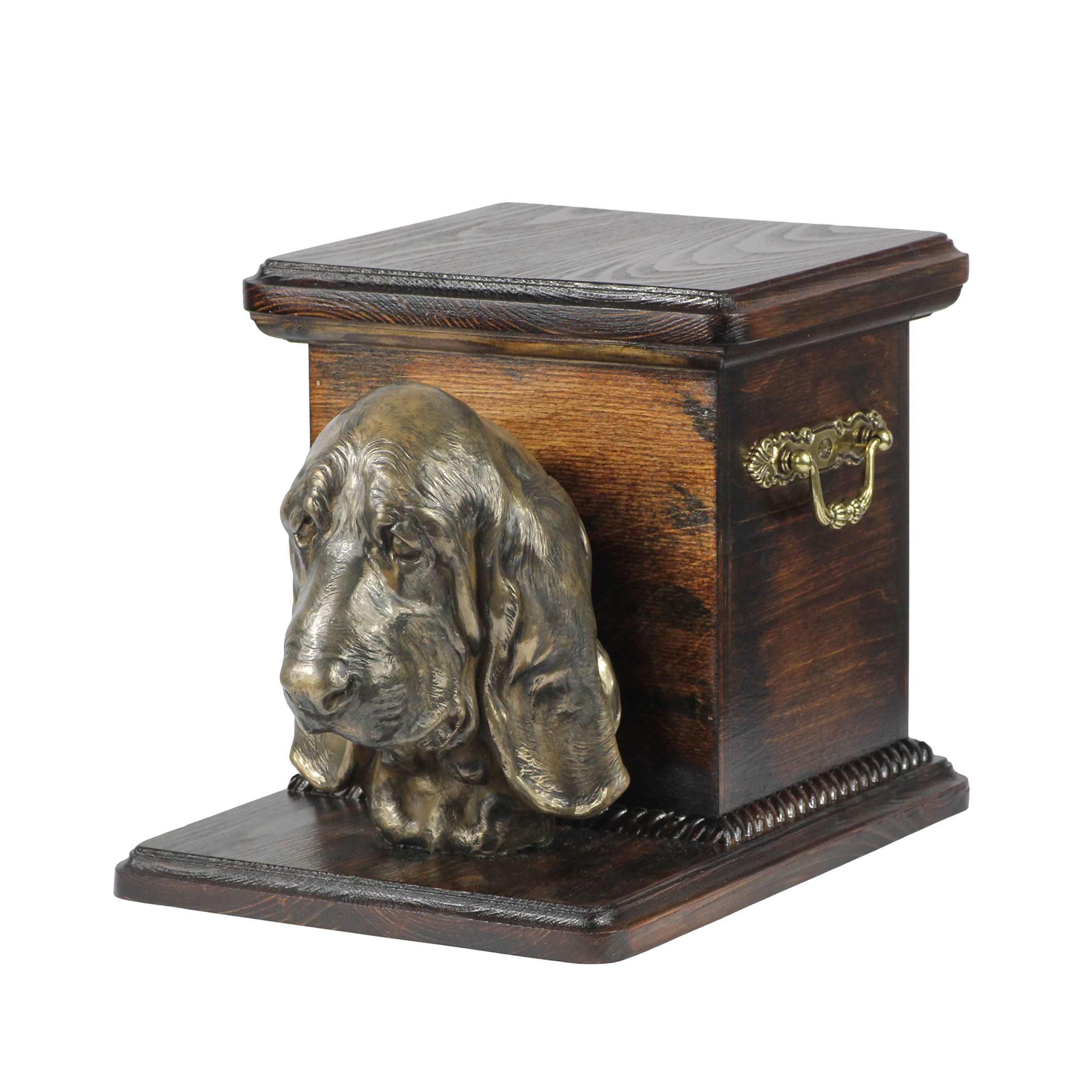 Urne souvenir Basset Hound en bois de bouleau pour commémoration salon