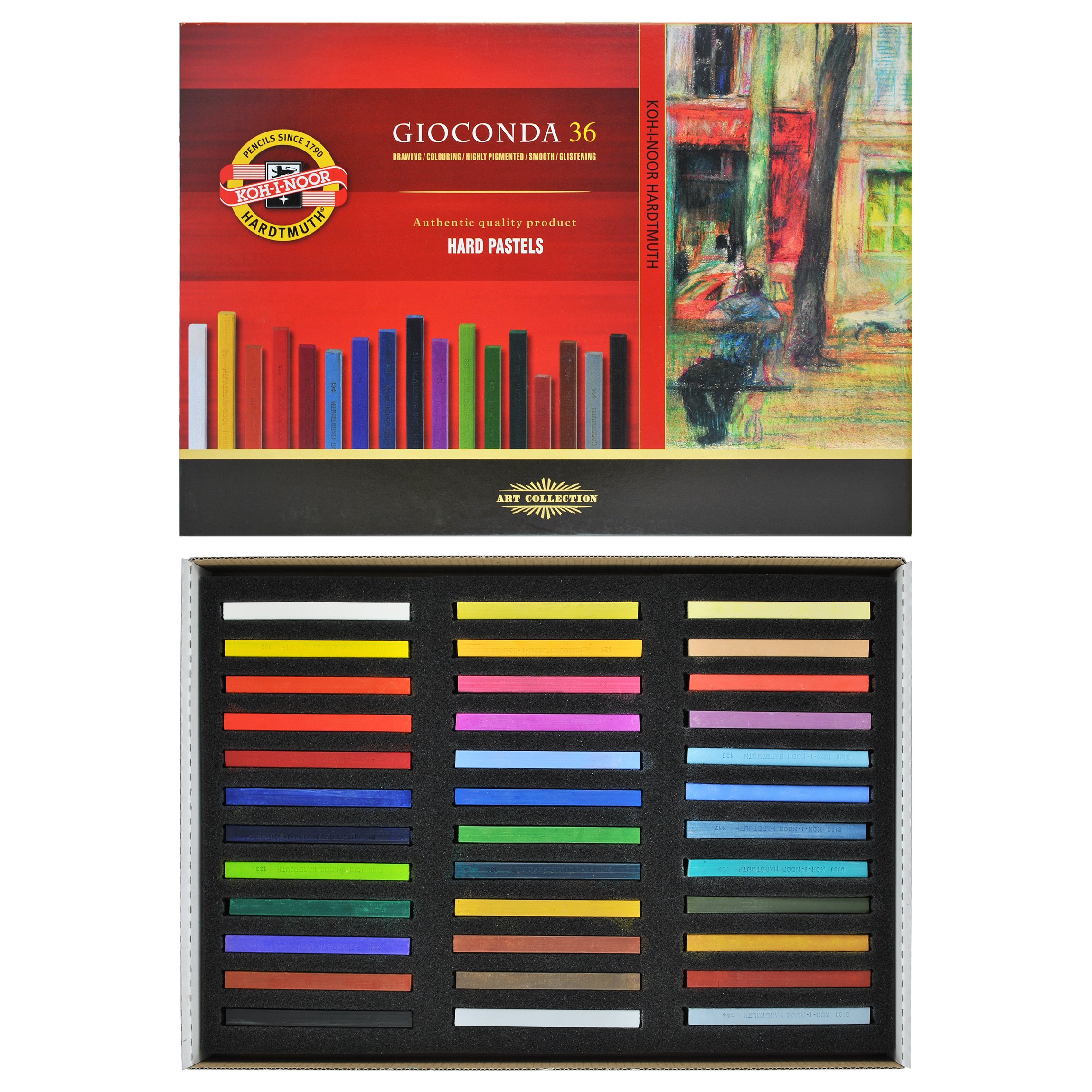 Koh-I-Noor, Gioconda, square hard pastels, pack of 36, 8115 by Koh-I-Noor