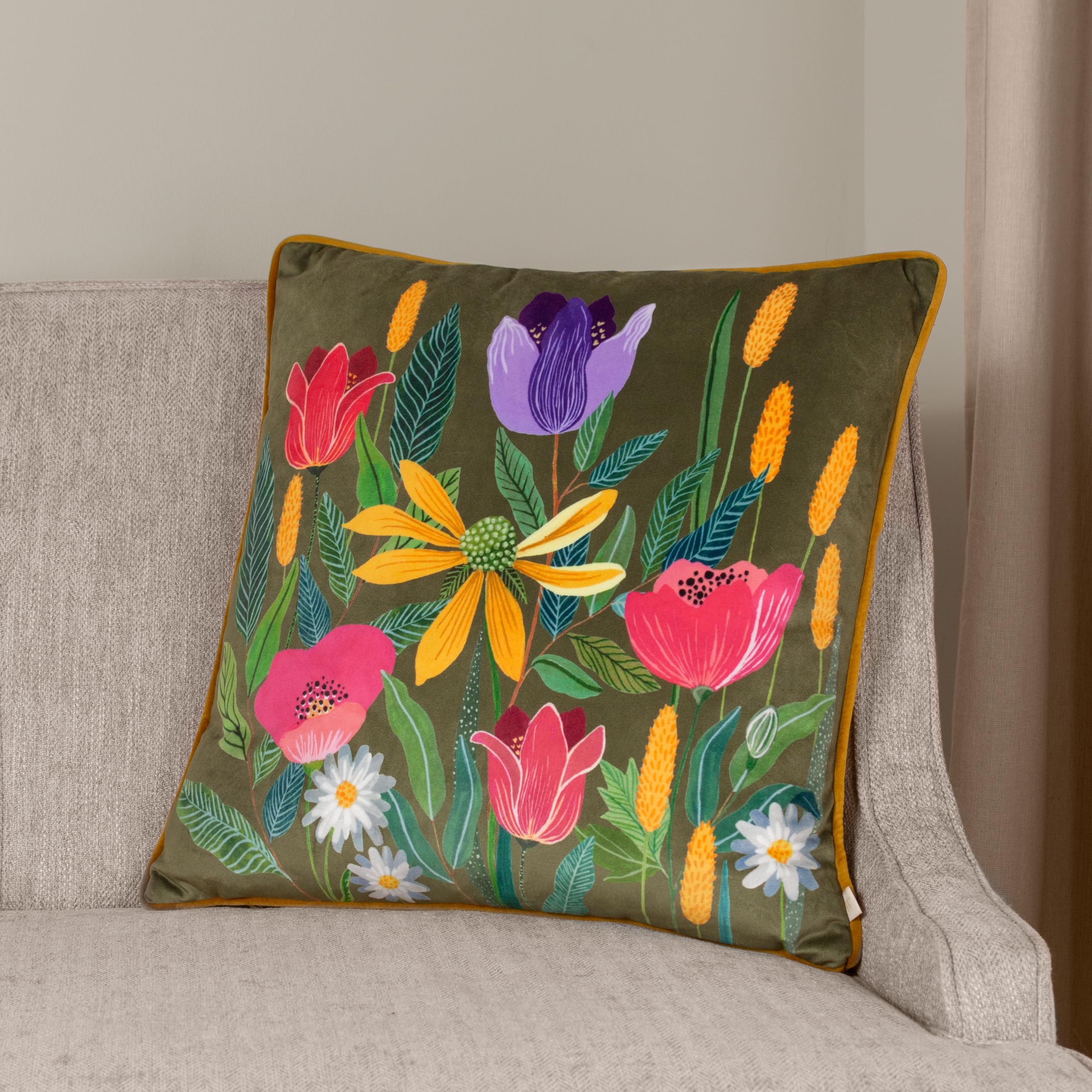 furn. Wylder Nature House of Bloom Celandine Feather Filled Cushion - Twin Pack