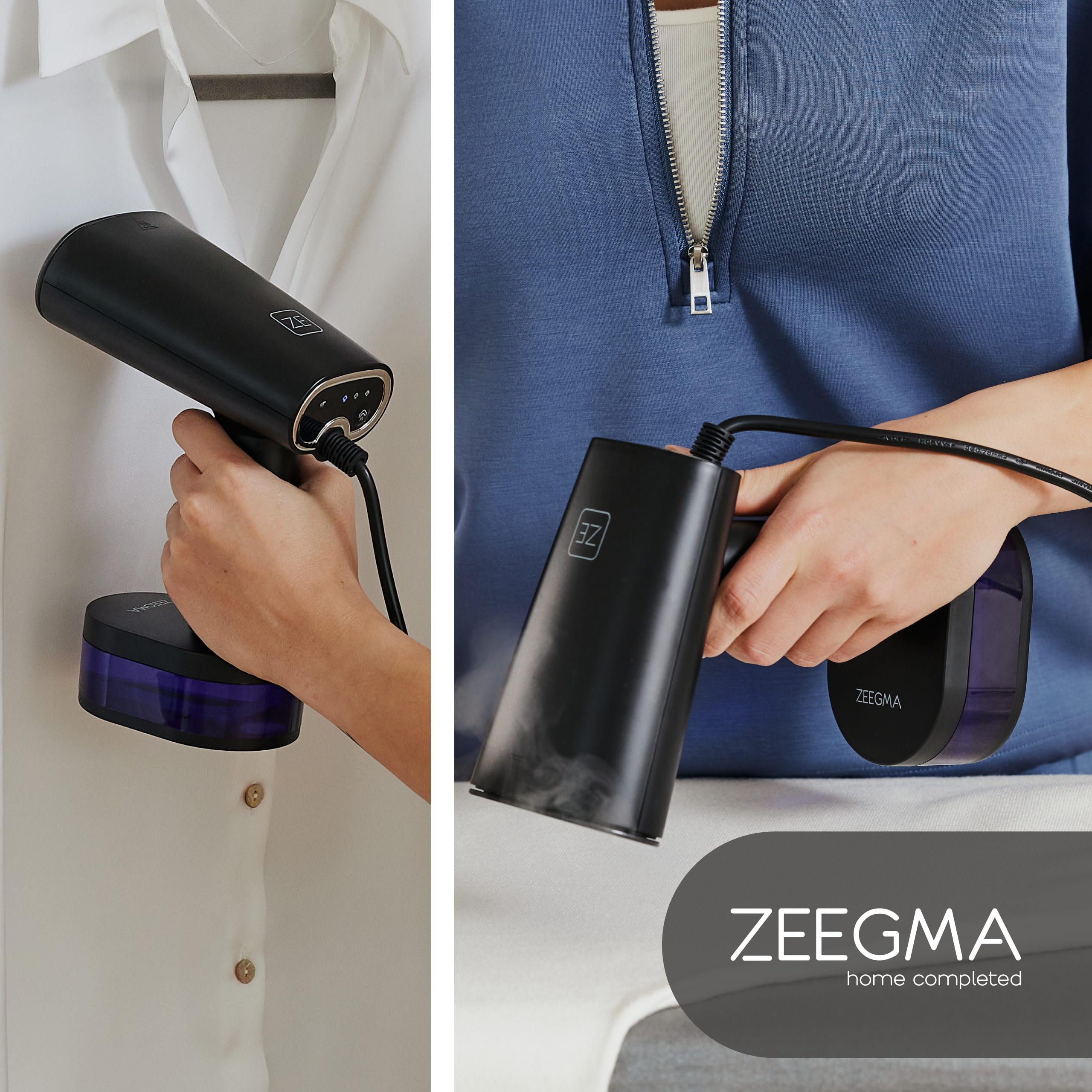 ZEEGMA STEAMEE 2-in-1 tragbarer Dampfglätter, Dampfbügeleisen 1640 W | 370 ml, Dampfleistung 25 g/Min., Aufheizen in 30 Sekunden, Horizontales und vertikales Bügeln, Sicher für Textilien