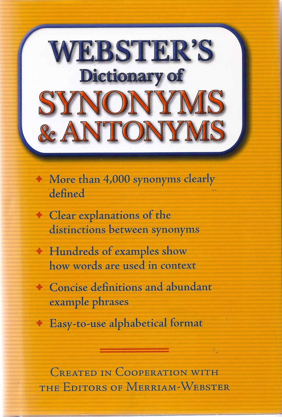 Webster's Dictionary of Synonyms & Antonyms