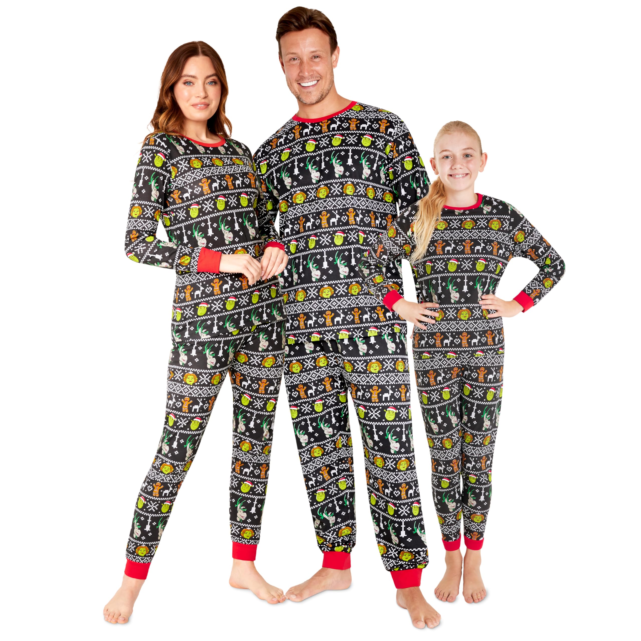 Shrek Christmas Matching Family Pyjamas - Xmas Matching PJs for Women, Men, Teens, Kids Loungewear Sets (Multi Men, 3XL)